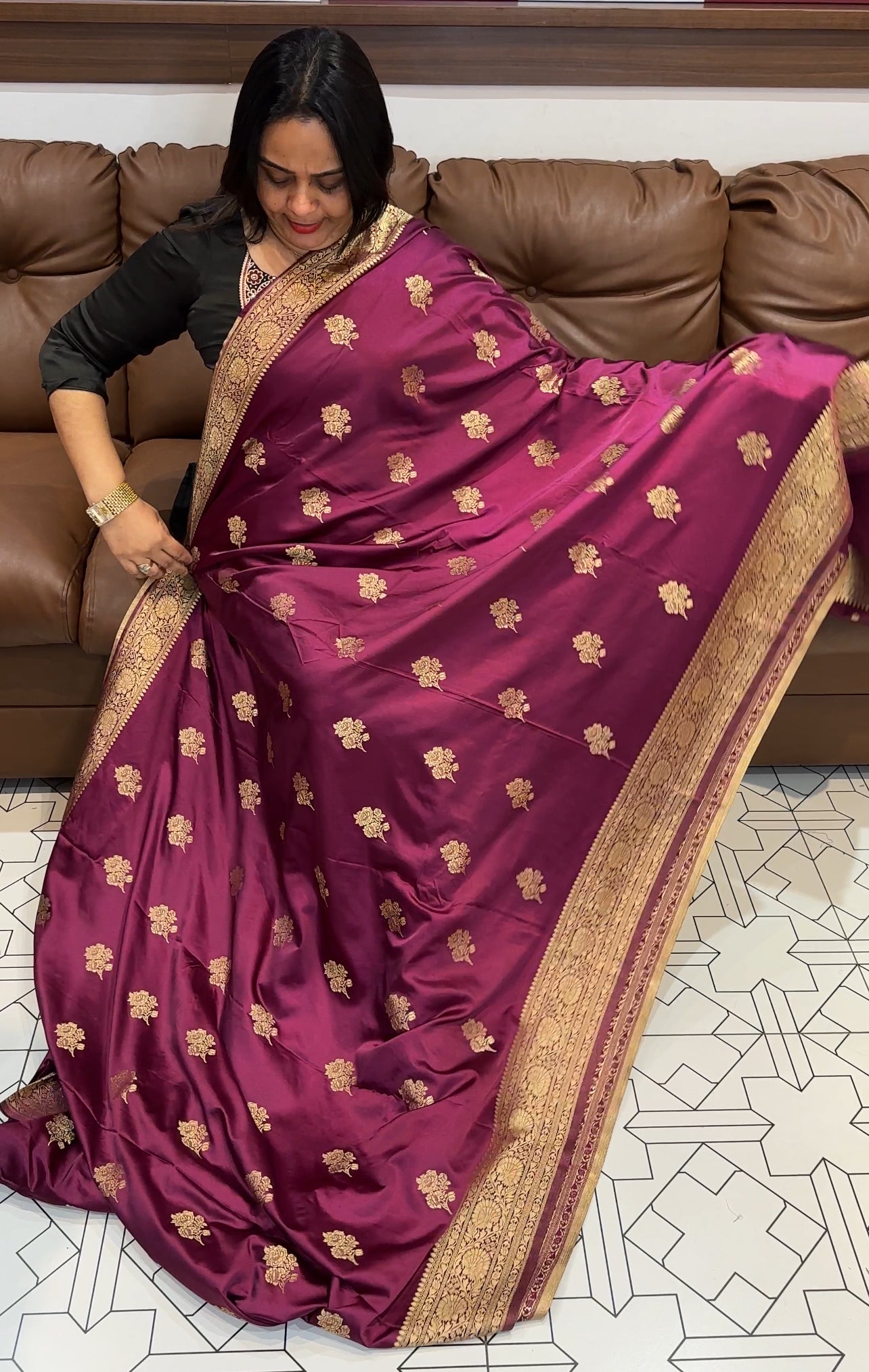 SATIN KATAN SAREES - IHA 19840