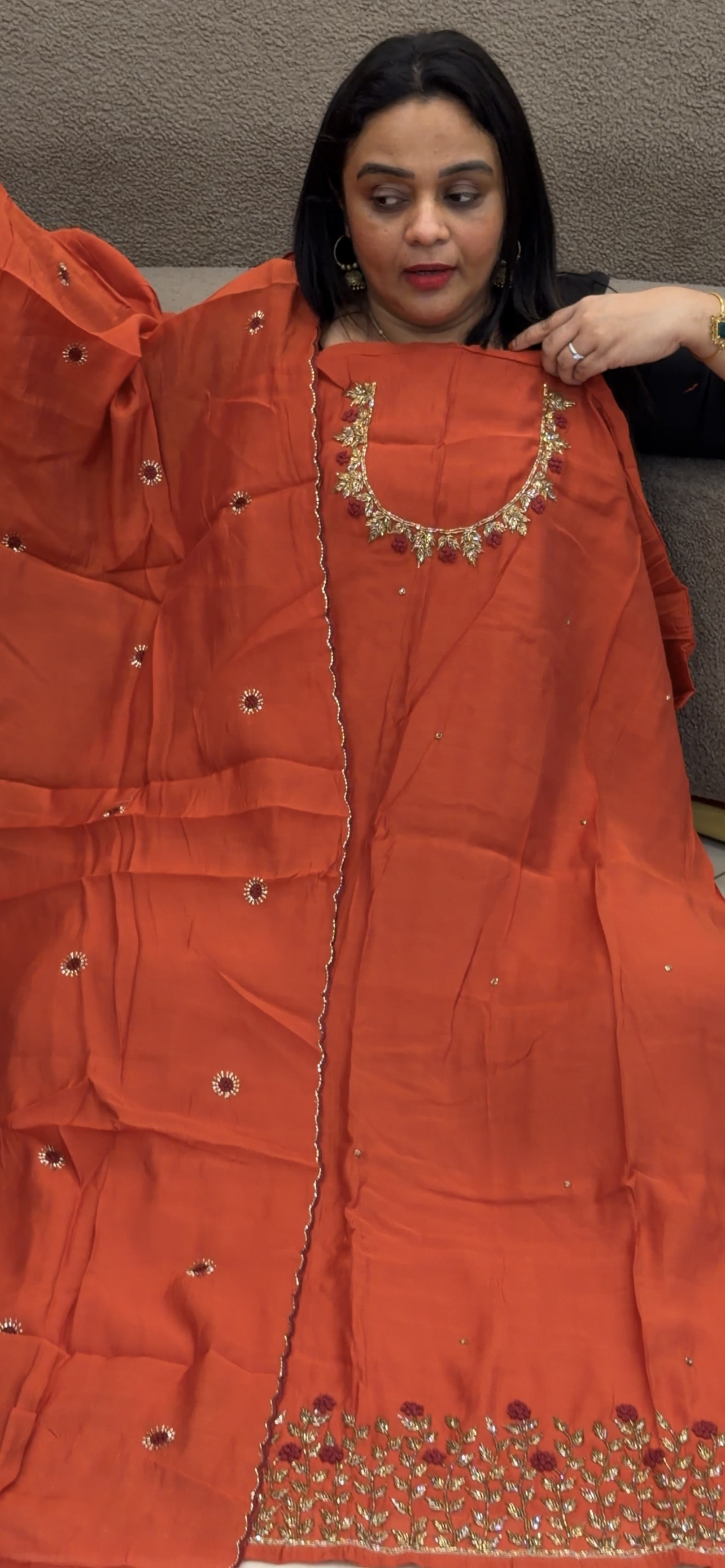 MALAI CHANDERI UNSTITCHED SALWAR SUITS - IHA 33606