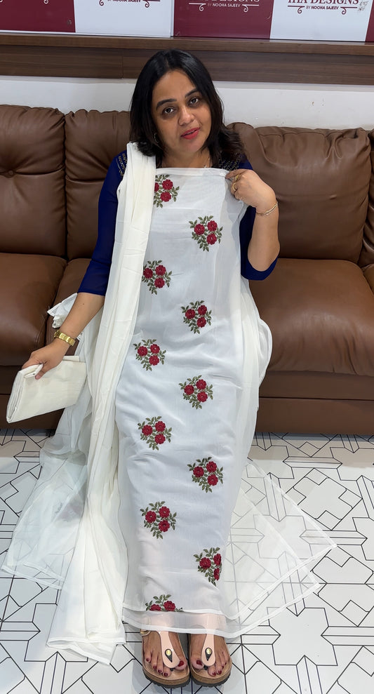 FAUX GEORGETTE UNSTITCHED SALWAR SUITS - IHA 29168