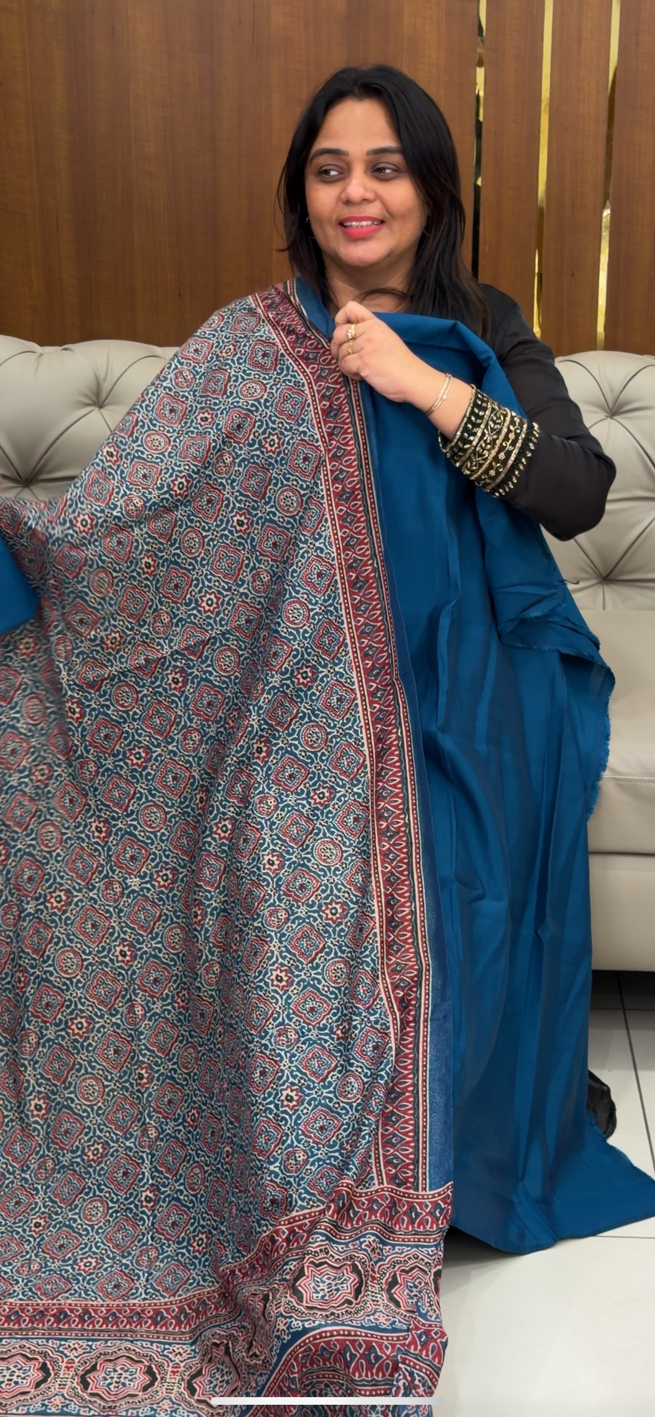 MUL CHANDERI UNSTITCHED SALWAR SUITS - IHA 29271