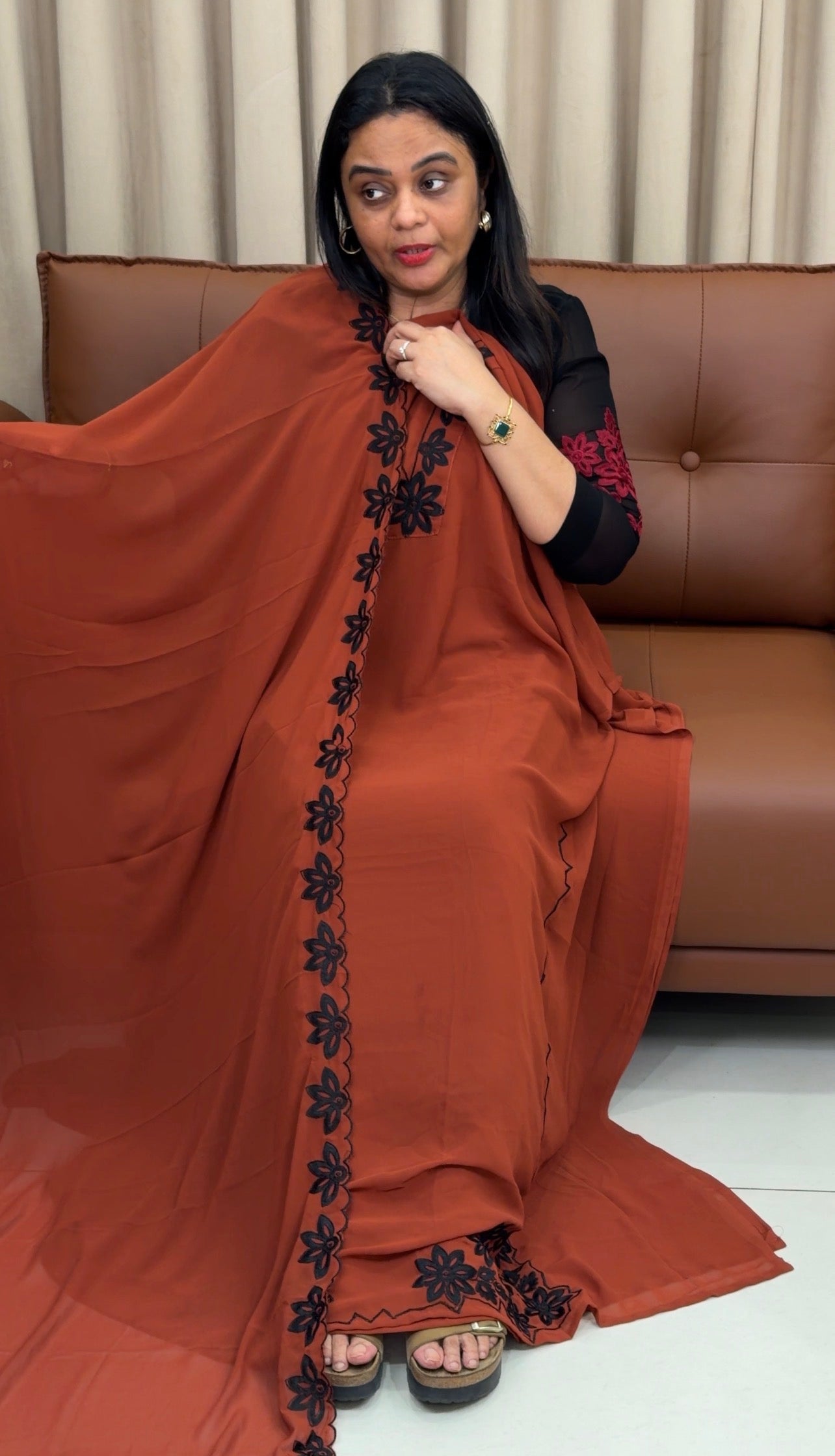 IHA'S IN-HOUSE FAUX GEORGETTE TOP,BOTTOM AND DUPATTA - IHA  33478