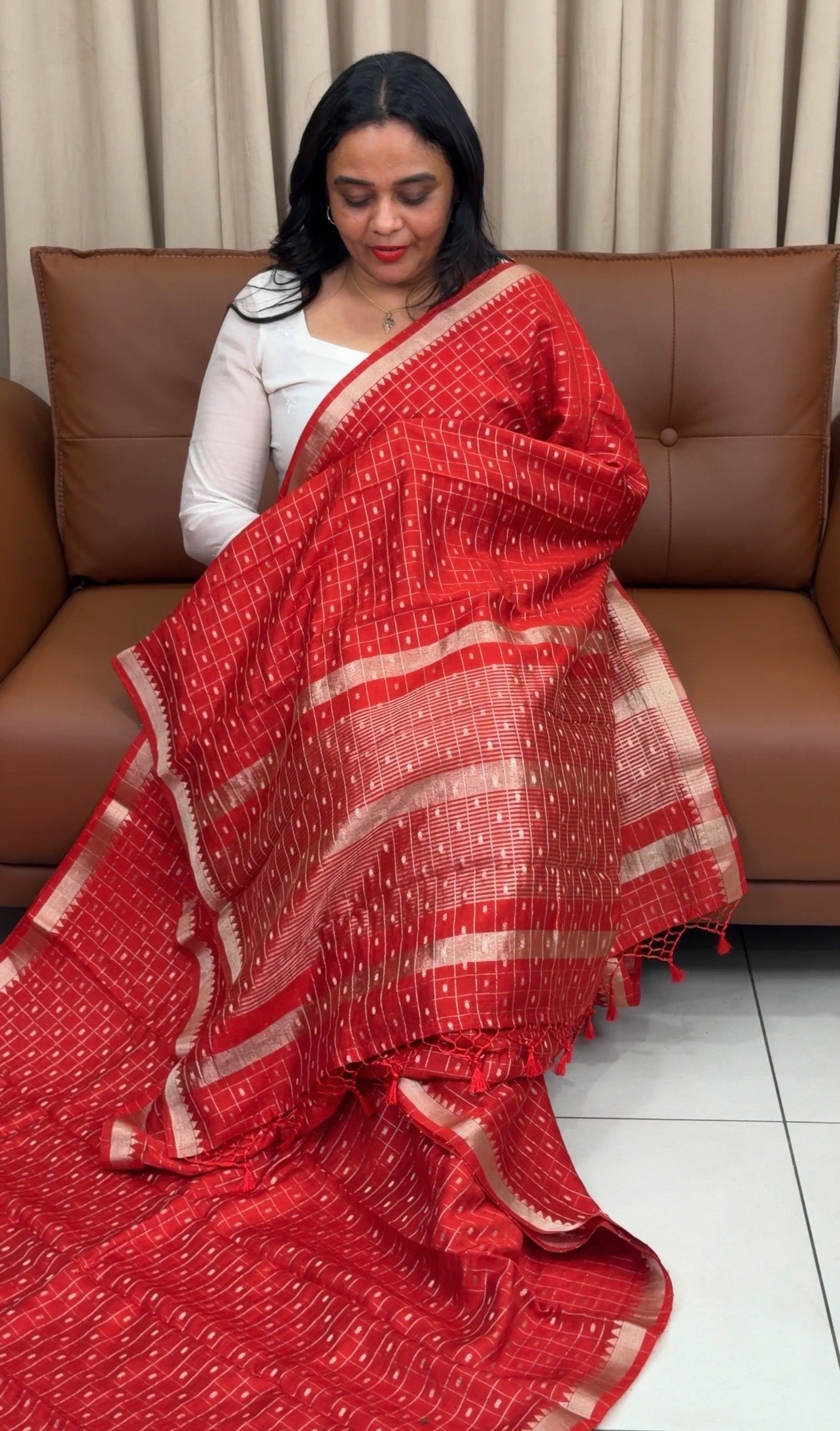 MUL CHANDERI SAREES - IHA 33349