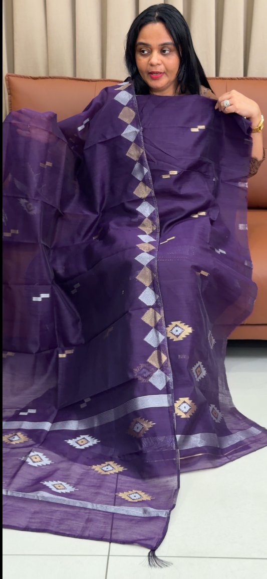 SEMI LINEN UNSTITCHED SALWAR SUITS - IHA 35316