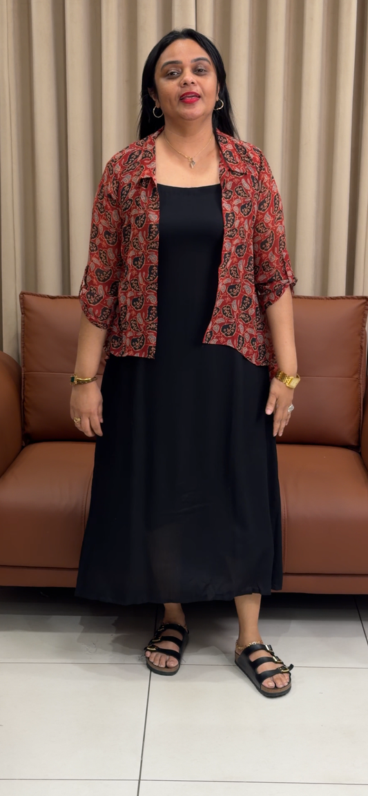 IHA'S IN-HOUSE RAYON LONG TOP AND SHIRT - IHA 35283