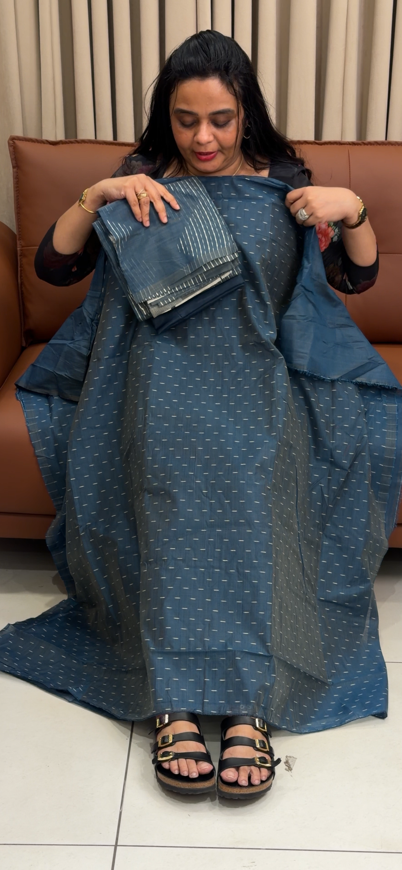 JAMDANI UNSTITCHED SALWAR SUITS - IHA 34903