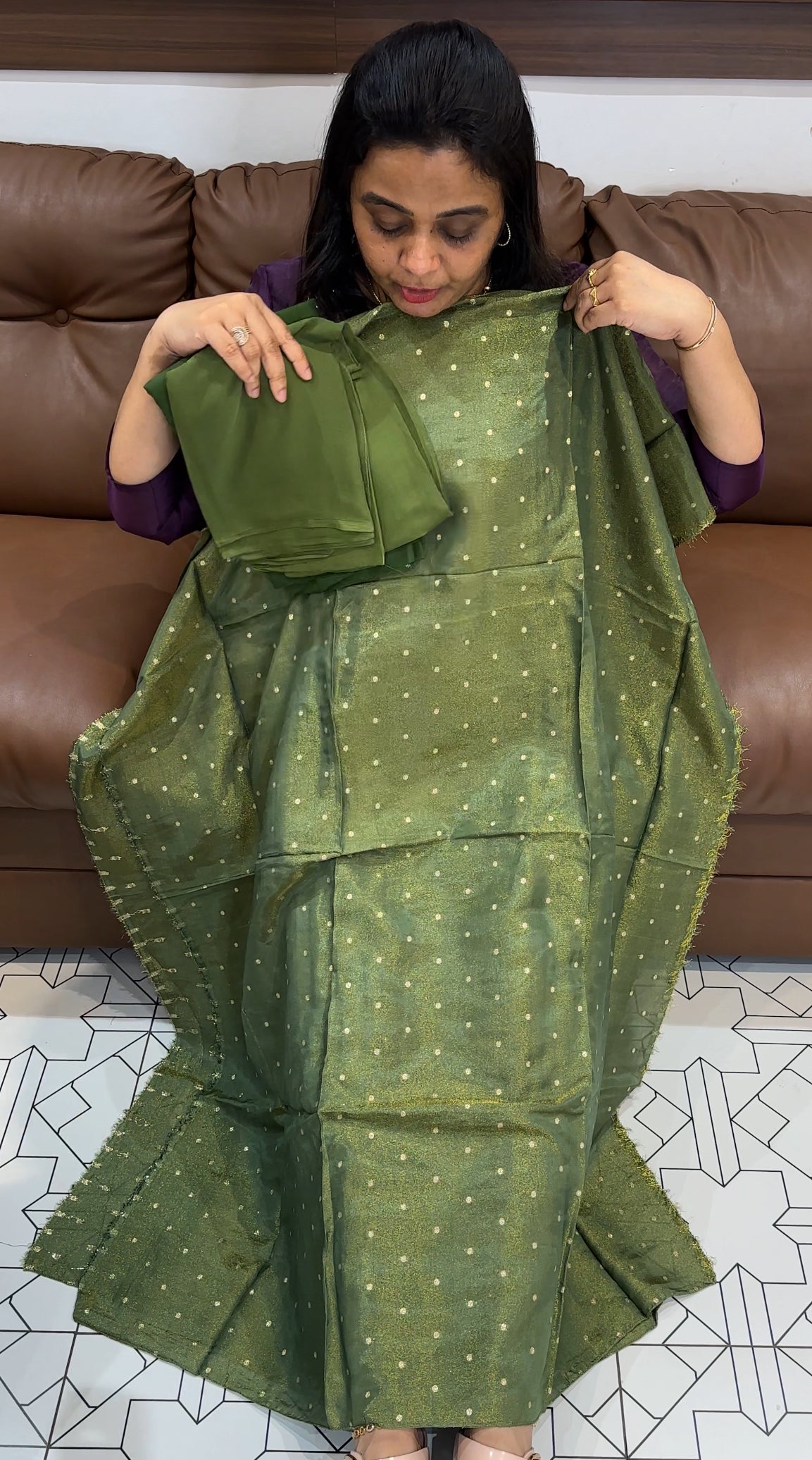 TISSUE UNSTITCHED SALWAR SUITS - IHA 28023