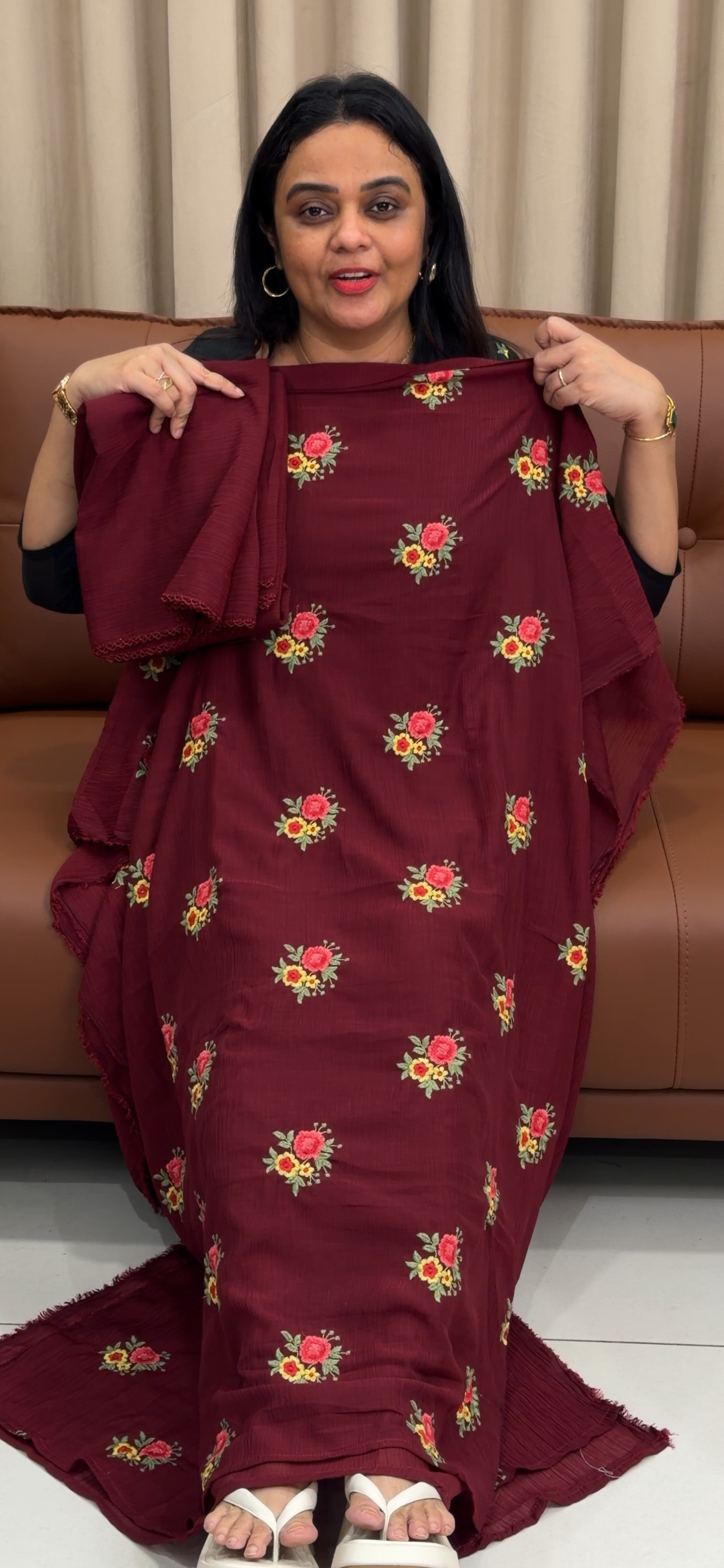 MUL CRUSHED UNSTITCHED SALWAR SUITS - IHA 33511