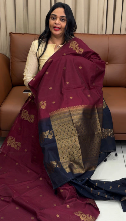 SEMI BANARASI SAREES - IHA 33764