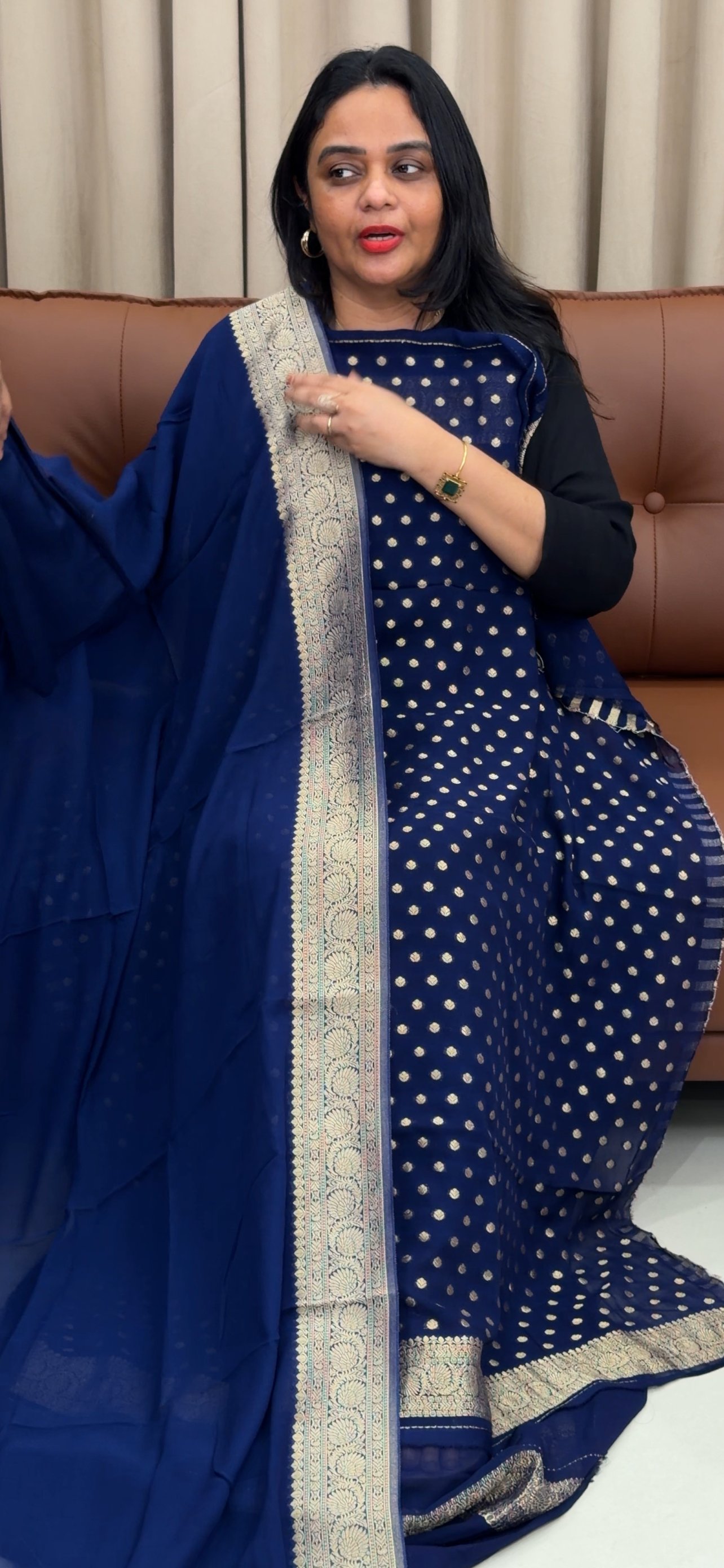 VISCOSE GEORGETTE UNSTITCHED SALWAR SUITS - IHA 33456