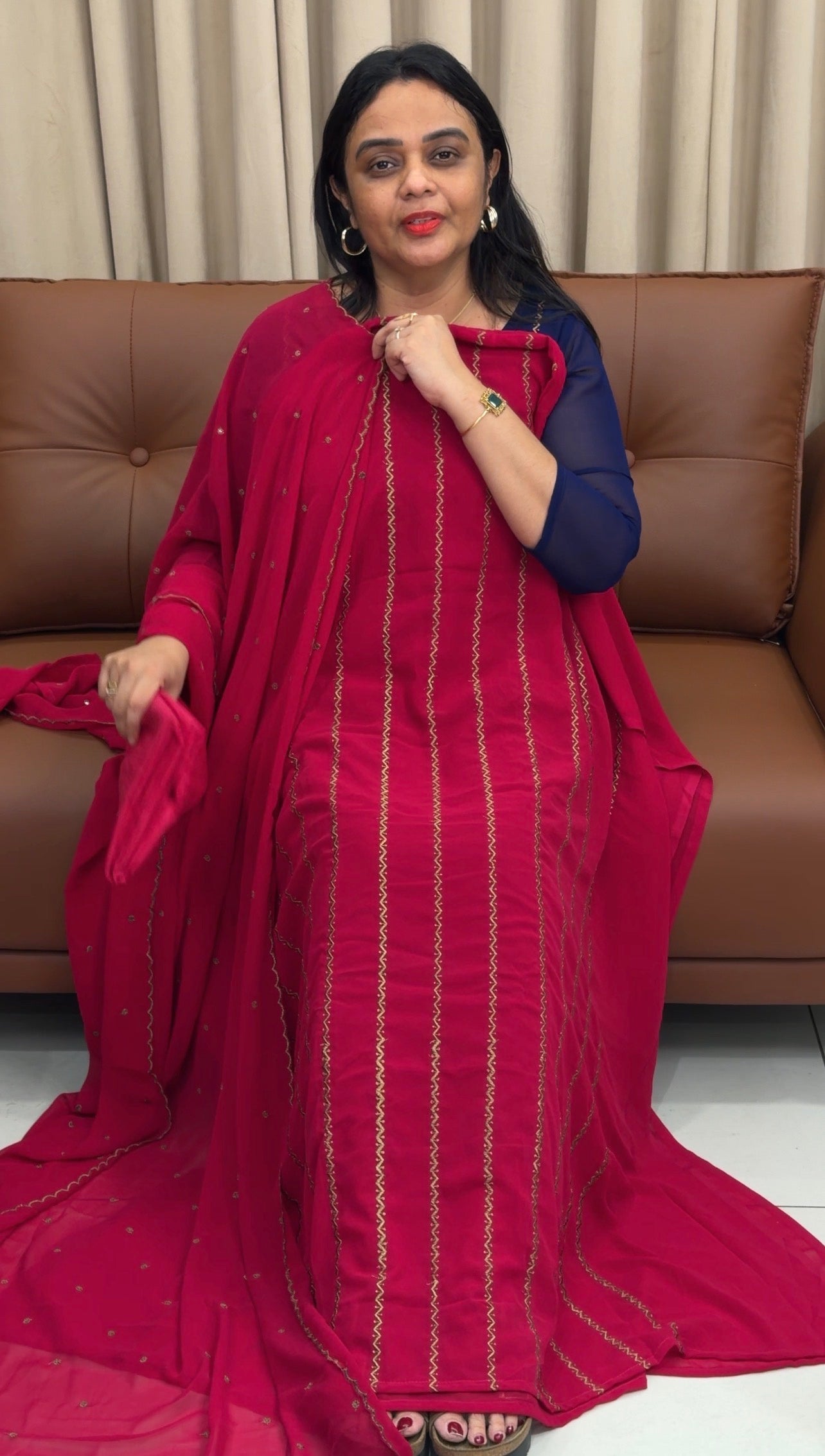 GEORGETTE UNSTITCHED SALWAR SUITS - IHA 33424