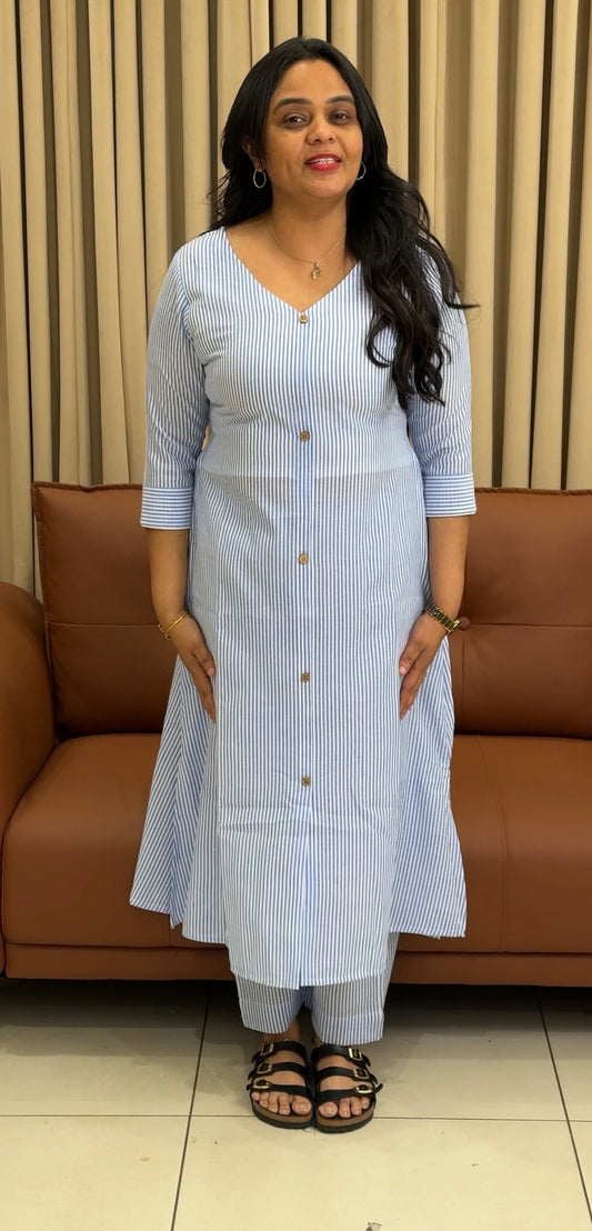 IHA'S IN-HOUSE HANDLOOM COTTON CO-ORDS SETS - IHA 35033