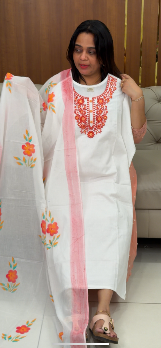 COTTON TOP, BOTTOM AND DUPATTA - IHA 29059