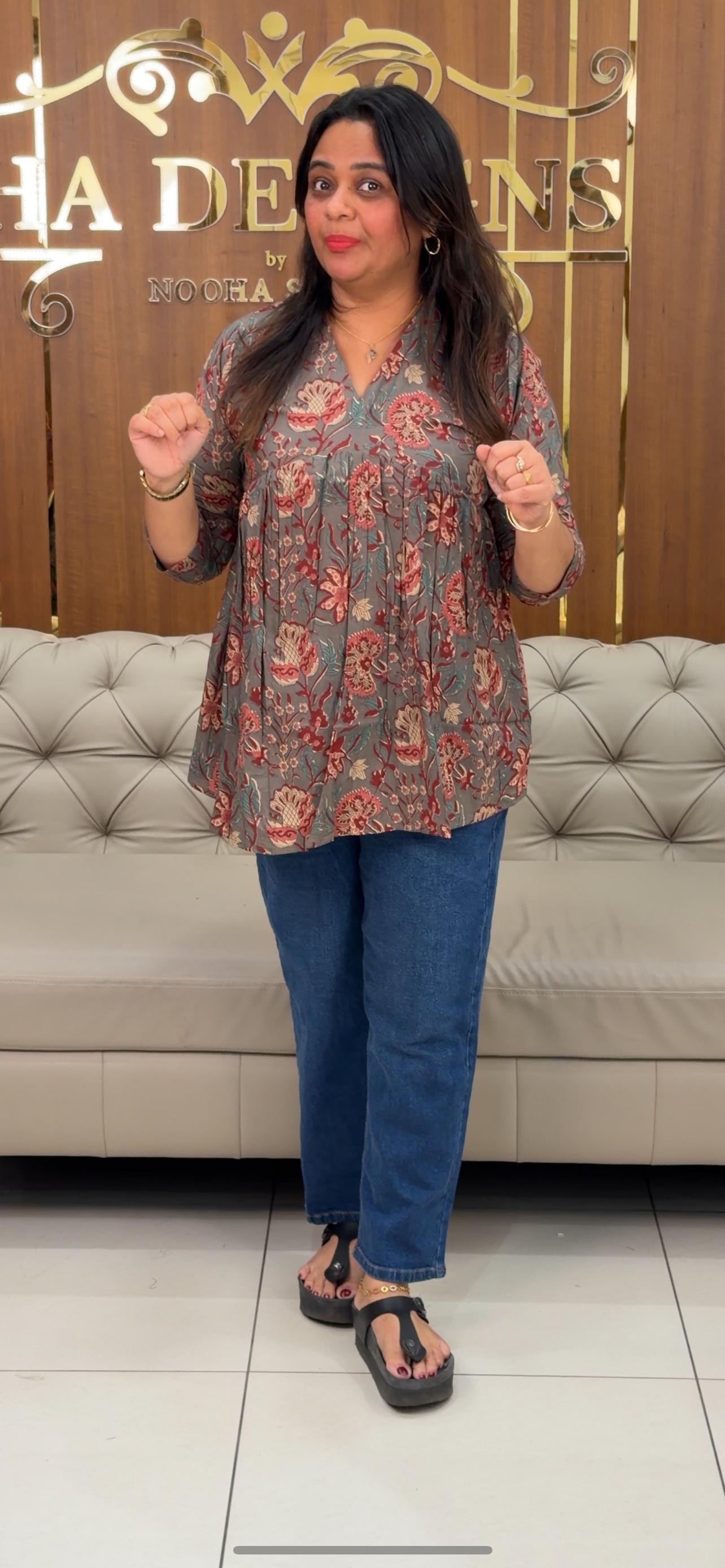 PRINTED COTTON SHORT TOPS - IHA 28910