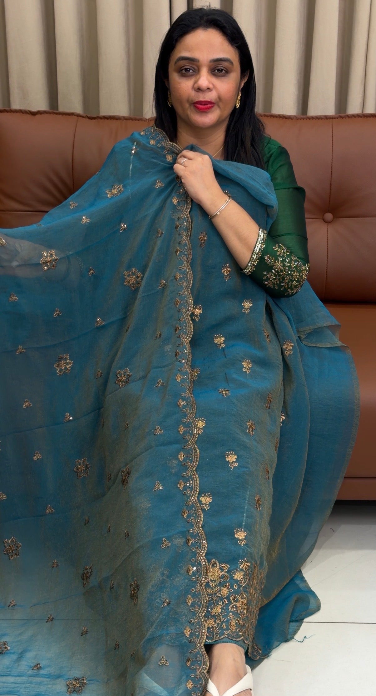 CRUSHED CHIFFON UNSTITCHED SALWAR SUITS - IHA 33833