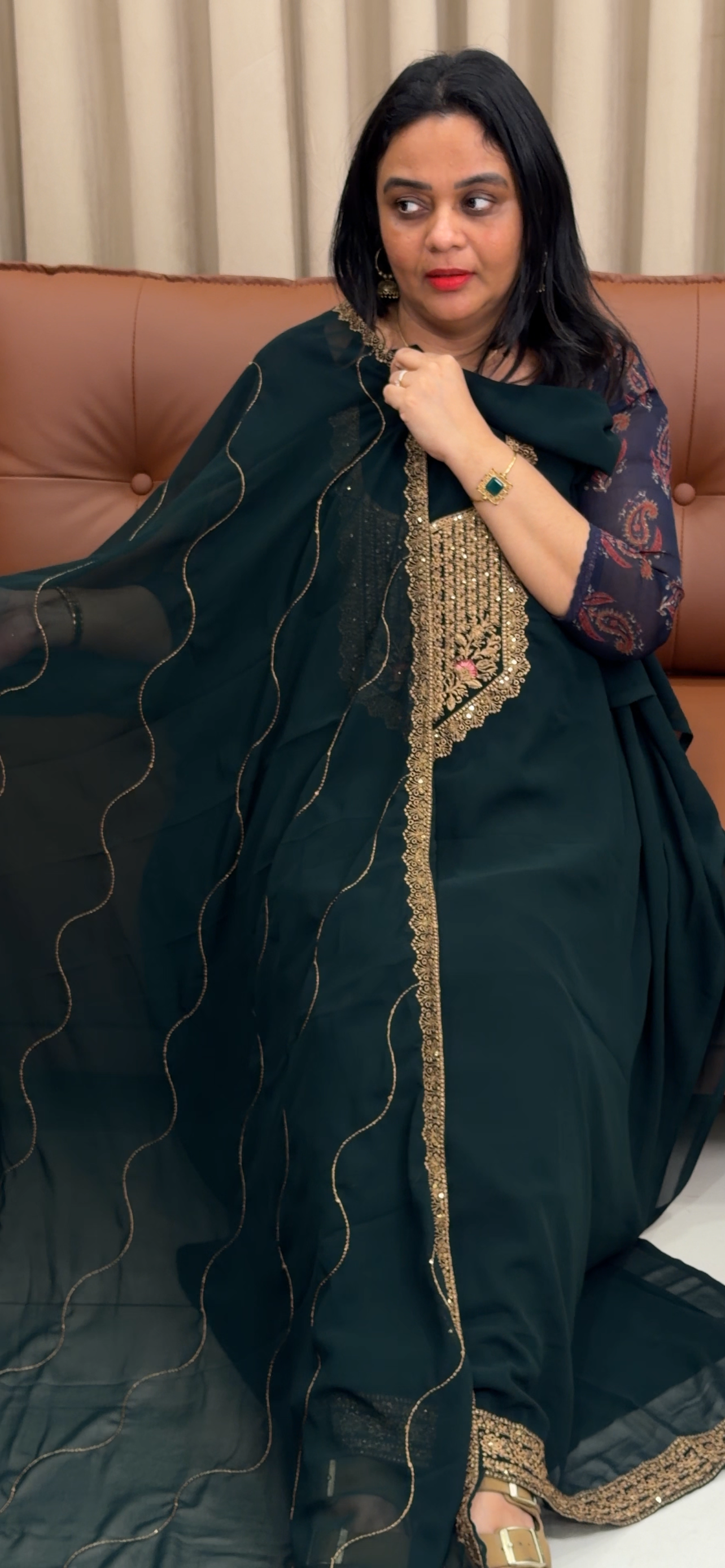 FAUX GEORGETTE UNSTITCHED SALWAR SUITS - IHA 33576