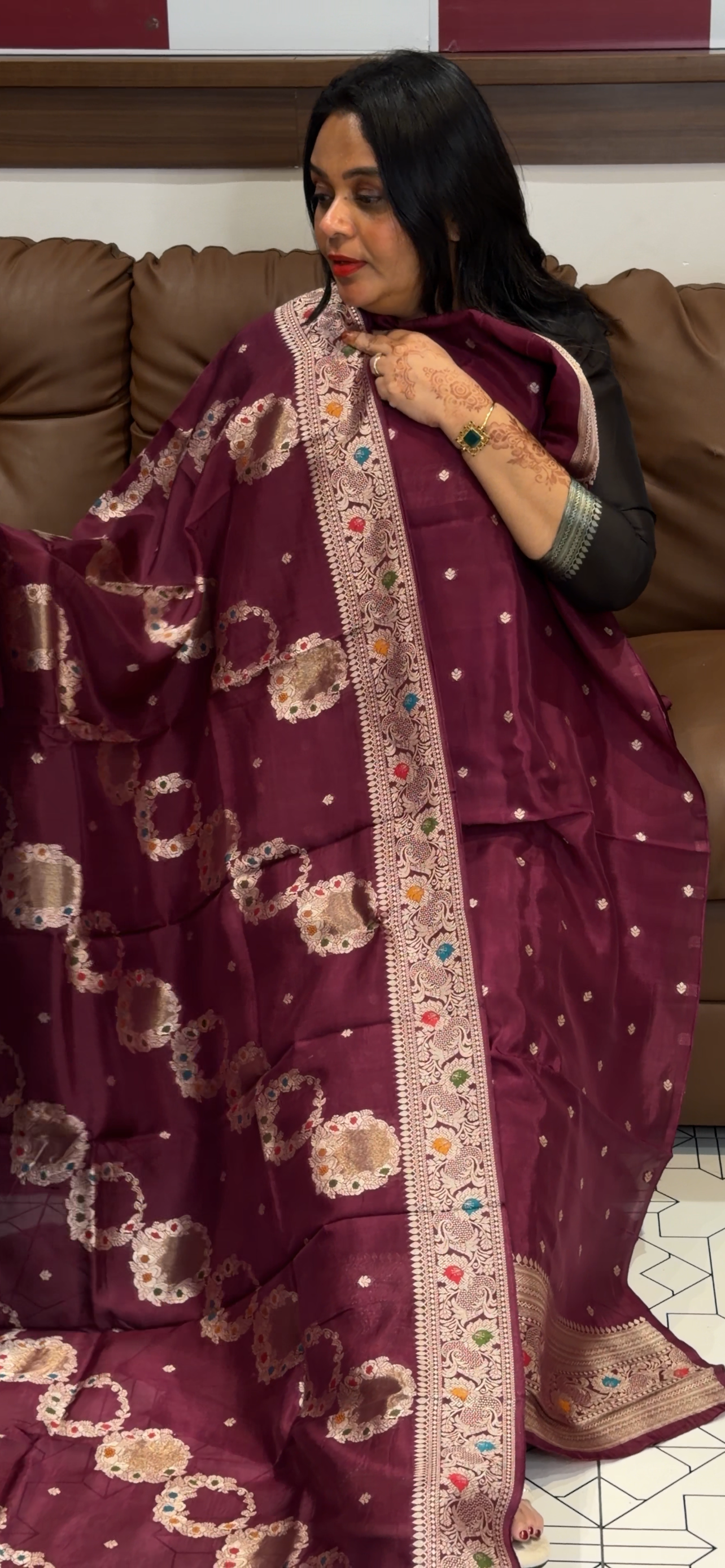 SILK BANARASI UNSTITCHED SALWAR SUITS -  IHA 33103