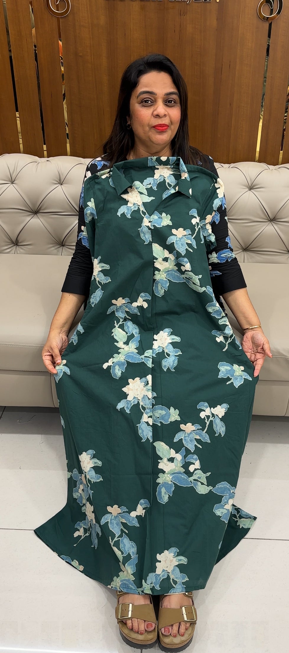 IHA'S IN-HOUSE PRINTED ALINE TOPS - IHA 28360