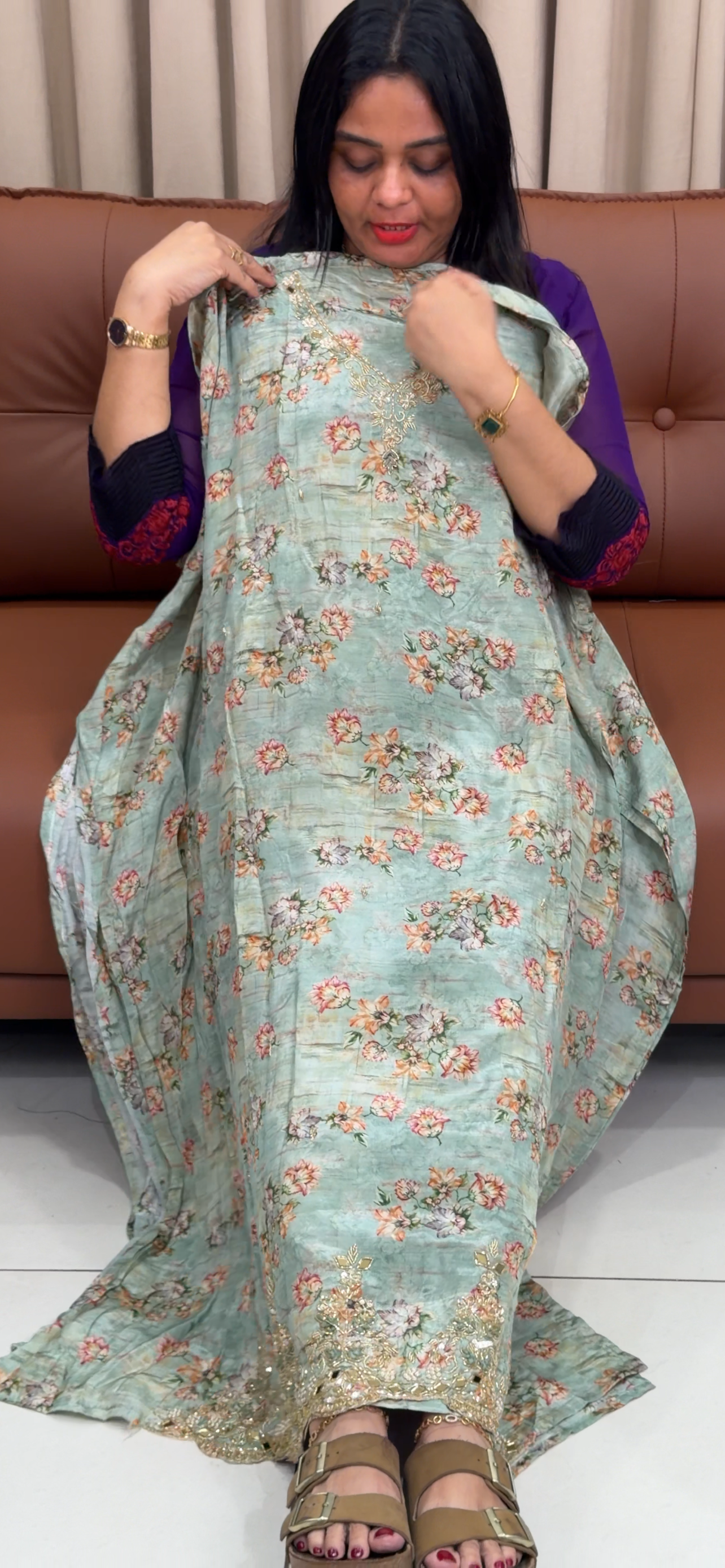 VISCOSE CRAPE UNSTITCHED SALWAR SUITS - IHA 33681