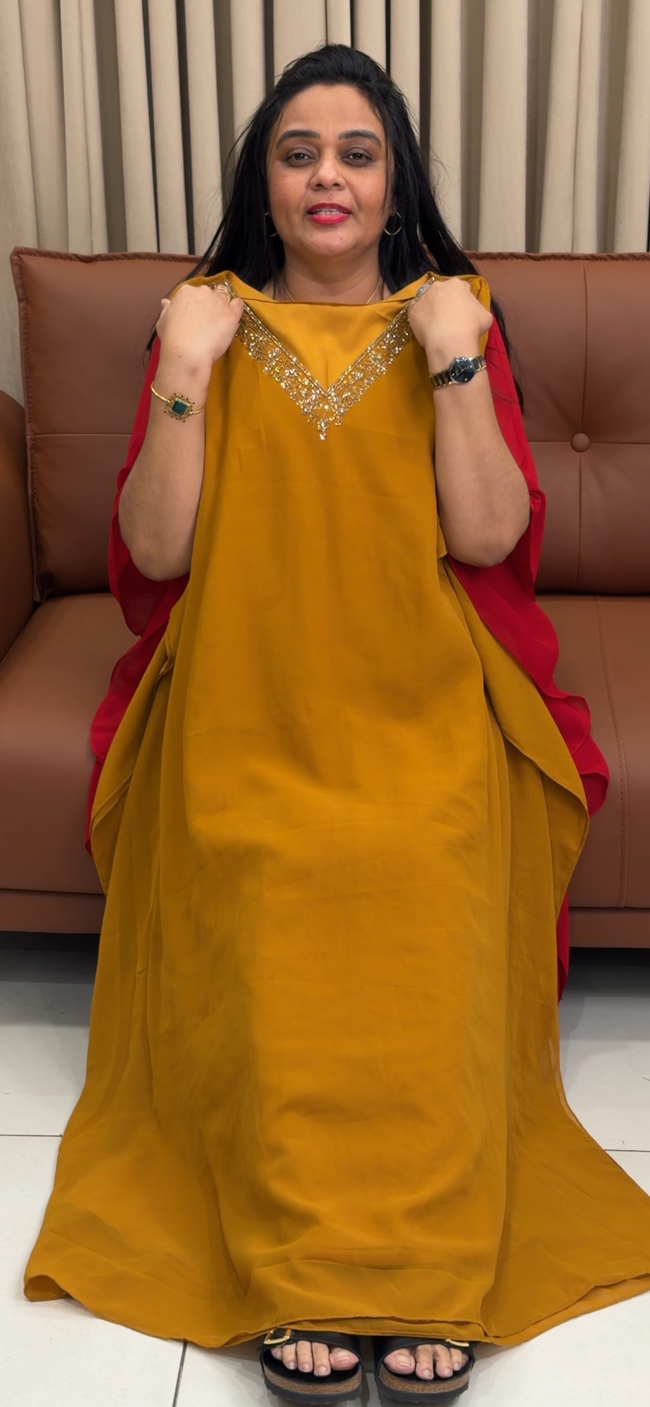 IHA'S IN-HOUSE FAUX GEORGETTE KAFTAN TOPS - IHA 34904