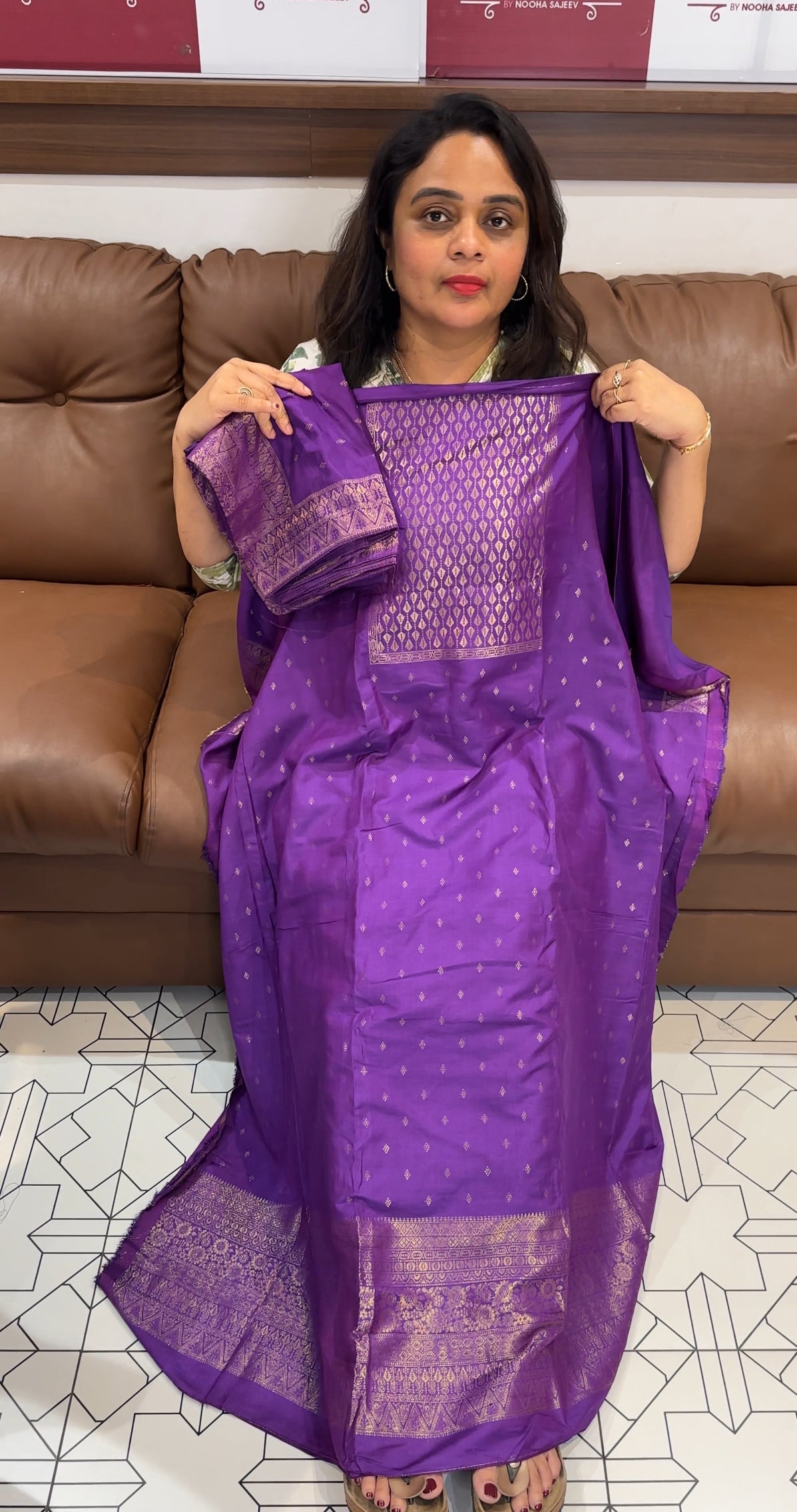 SEMI BANARASI UNSTITCHED SALAR SUITS - IHA 26306