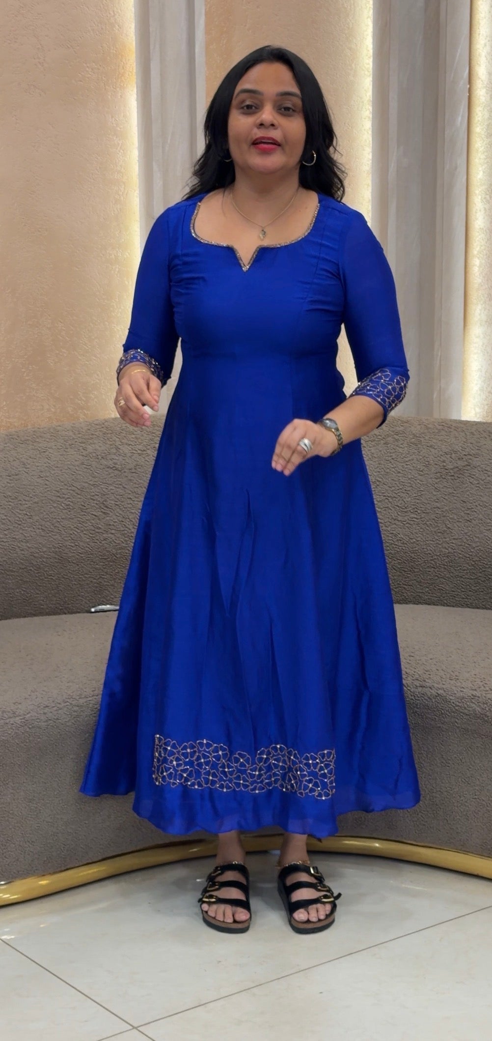 IHA'S IN-HOUSE SEMI RAW SILK SLITTED TOPS - IHA 35099