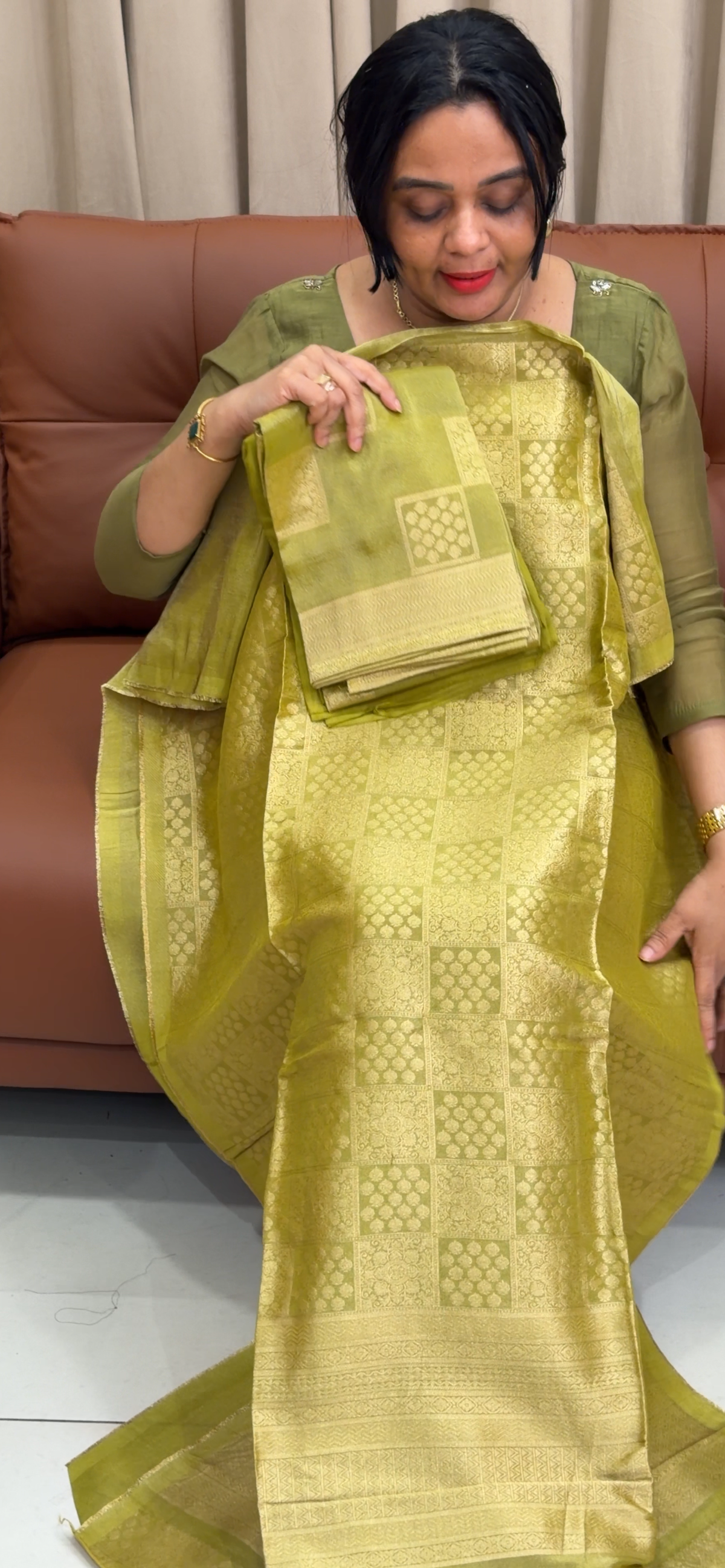 TISSUE BANARASI UNSTITCHED SALWAR SUITS - IHA 35365