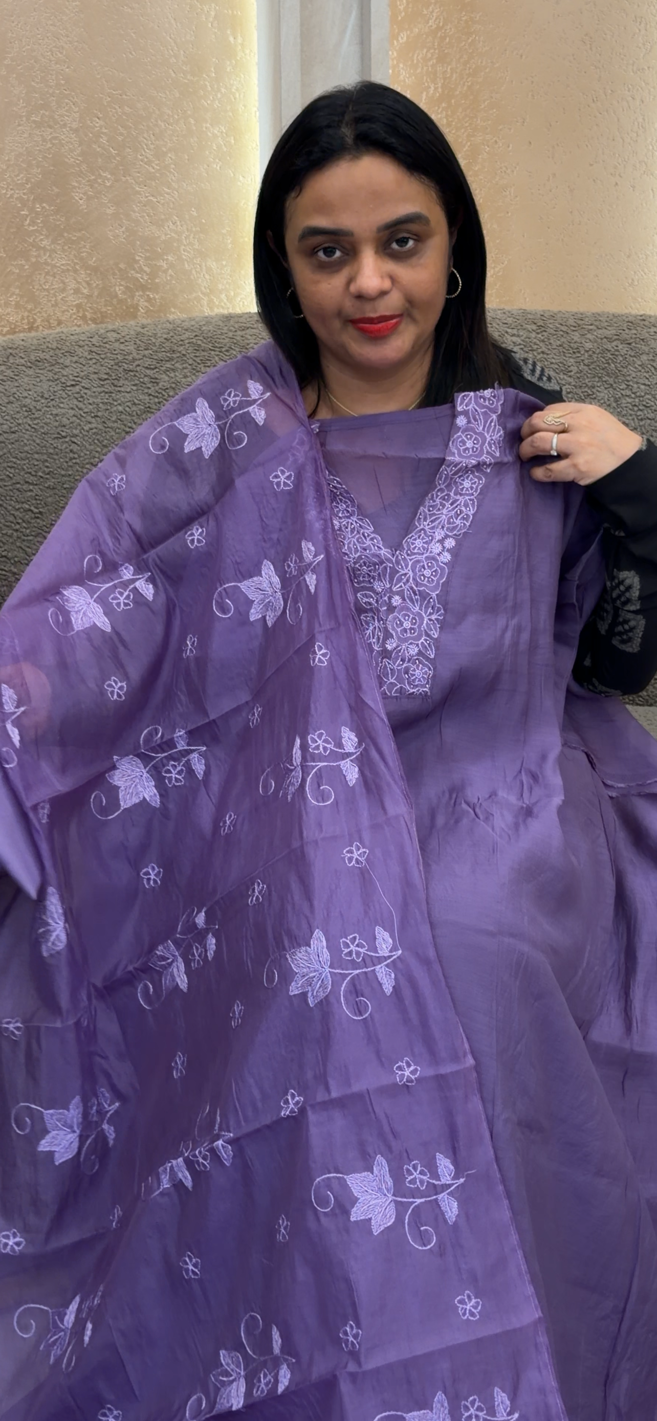HAND WORKED UNSTITCHED SALWAR SUITS - IHA 32896