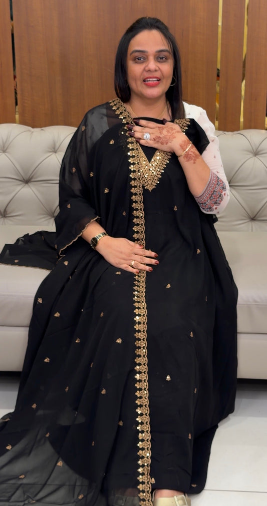 FAUX GEORGETTE UNSTITCHED SALWAR SUITS - IHA 31418