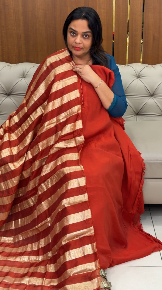 MUL CHANDERI UNSTITCHED SALWAR SUITS - IHA 30708