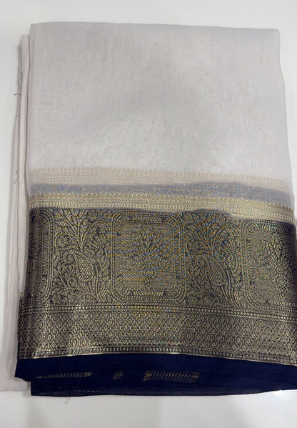 NYLON GEORGETTE SAREES - IHA 33174