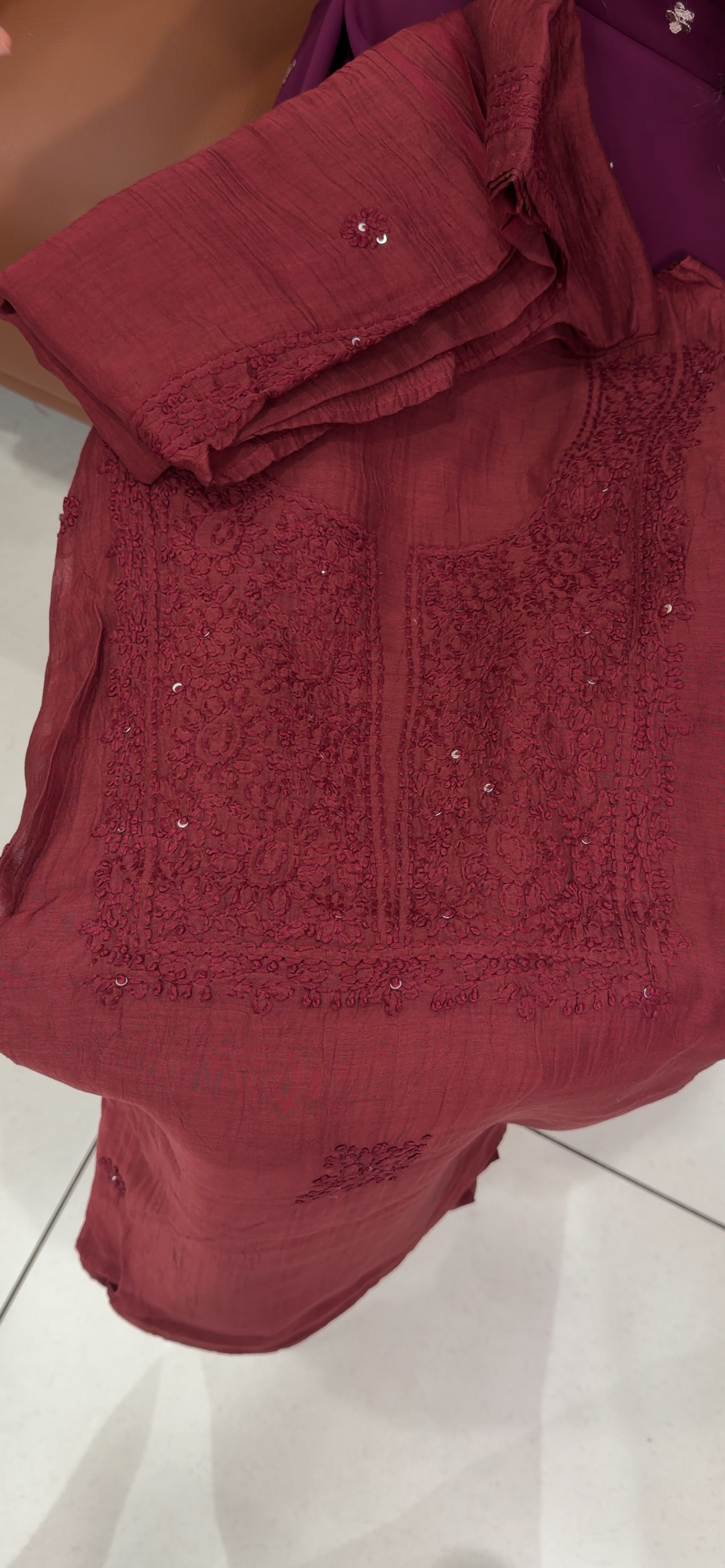 CHIKANKARI UNSTITCHED SALWAR SUITS - IHA 35801