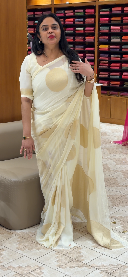 VISCOSE GEORGETTE SAREES  - IHA 34313