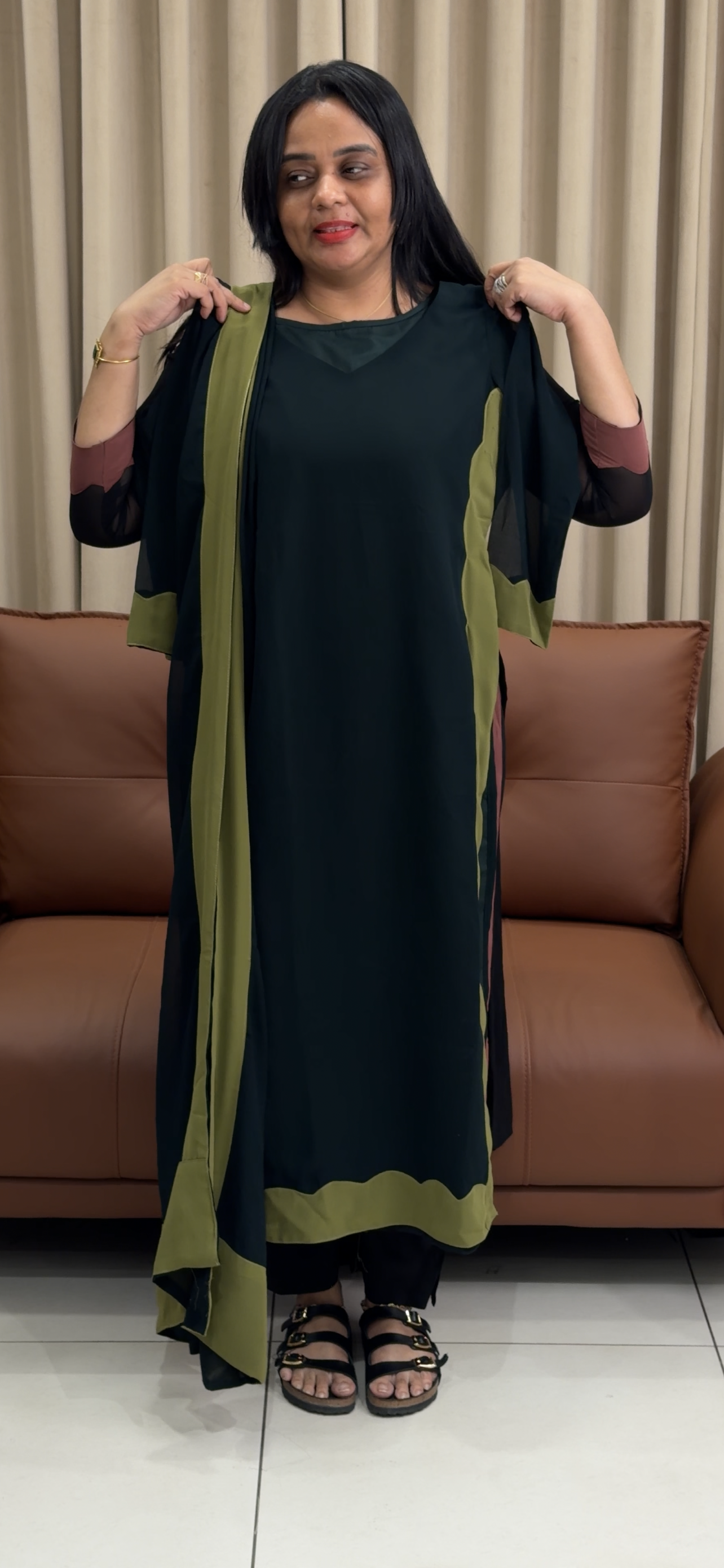 IHA'S IN-HOUSE FAUX GEORGETTE TOP AND DUPATTA - IHA 35263