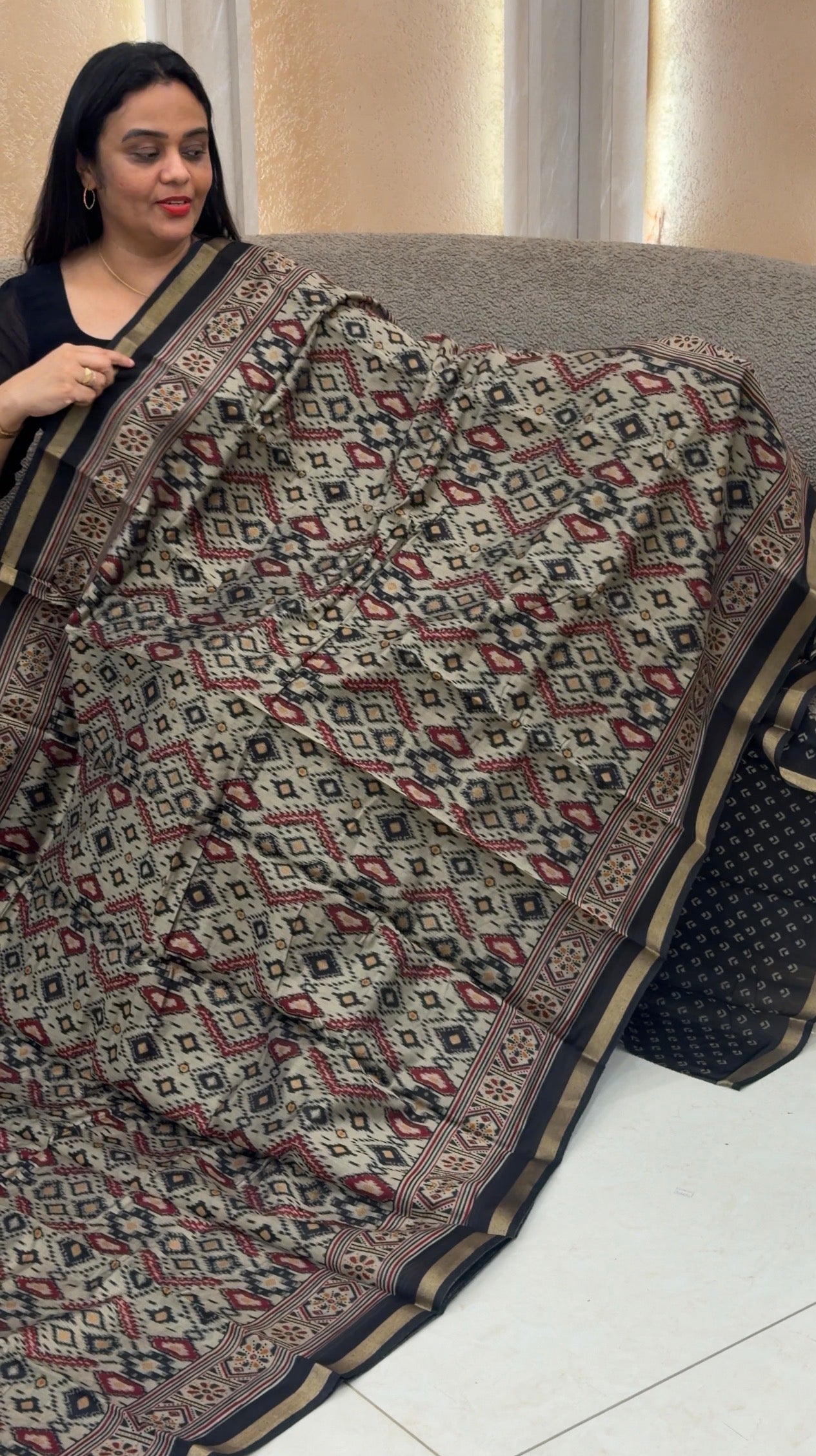 PRINTED CHANDERI SAREES - IHA 33073