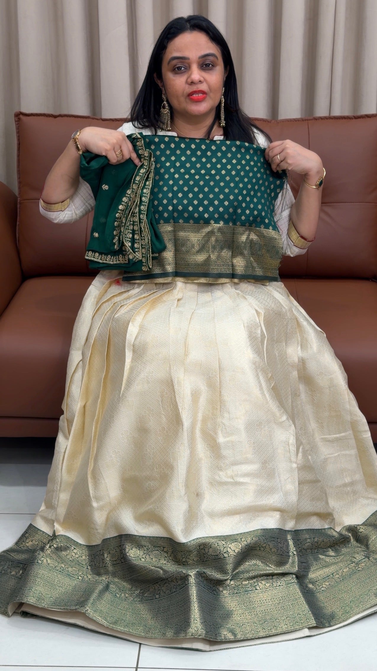 BROCADE SILK DHAVANI SETS - IHA 33522