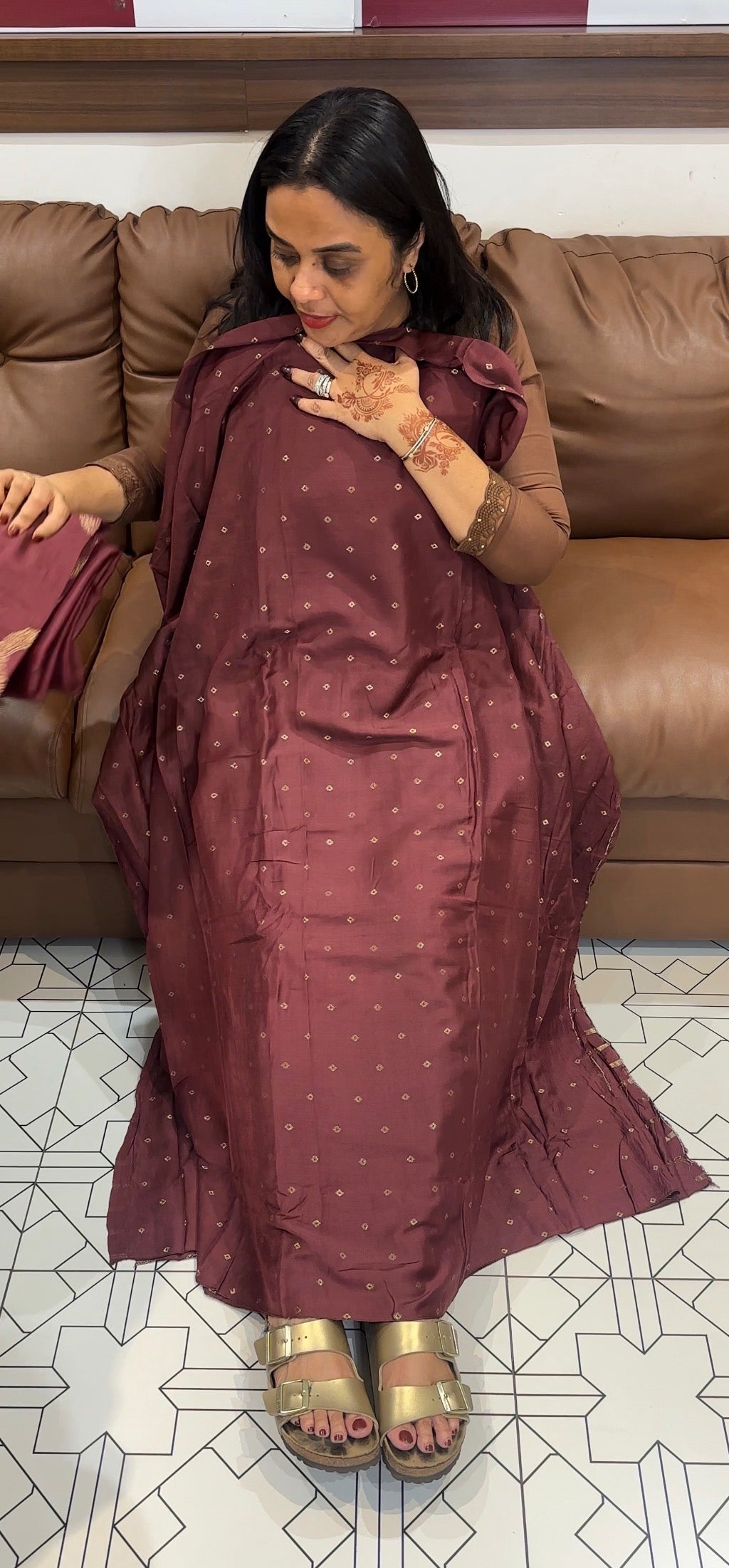 MUL CHANDERI UNSTITCHED SALWAR SUITS - IHA 31440