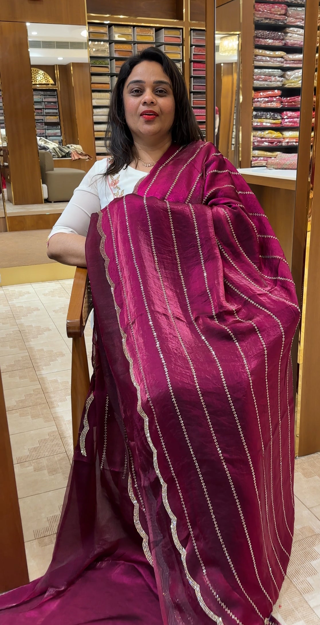 FORWARD VELVET ORGANZA SAREES - IHA 25270