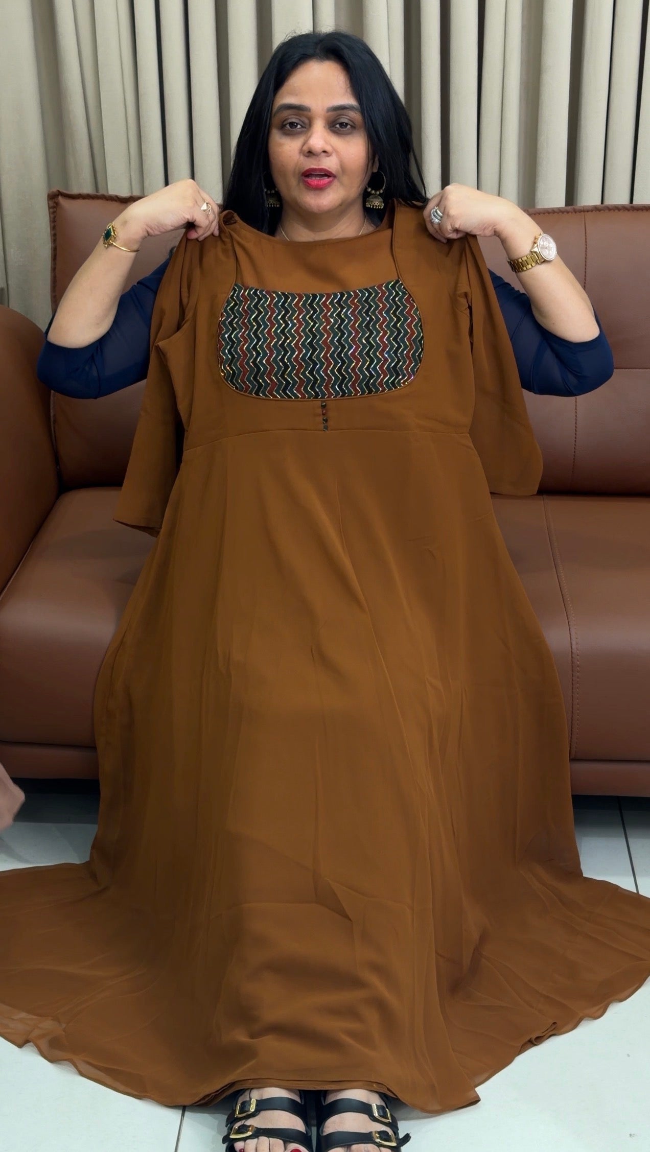 IHA'S IN-HOUSE HANDWORKED ANARKALI TOPS - 34543