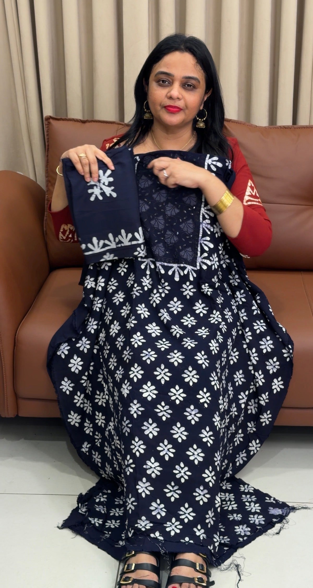 BATIK PRINTED UNSTITCHED SALWAR SUITS - IHA 34108
