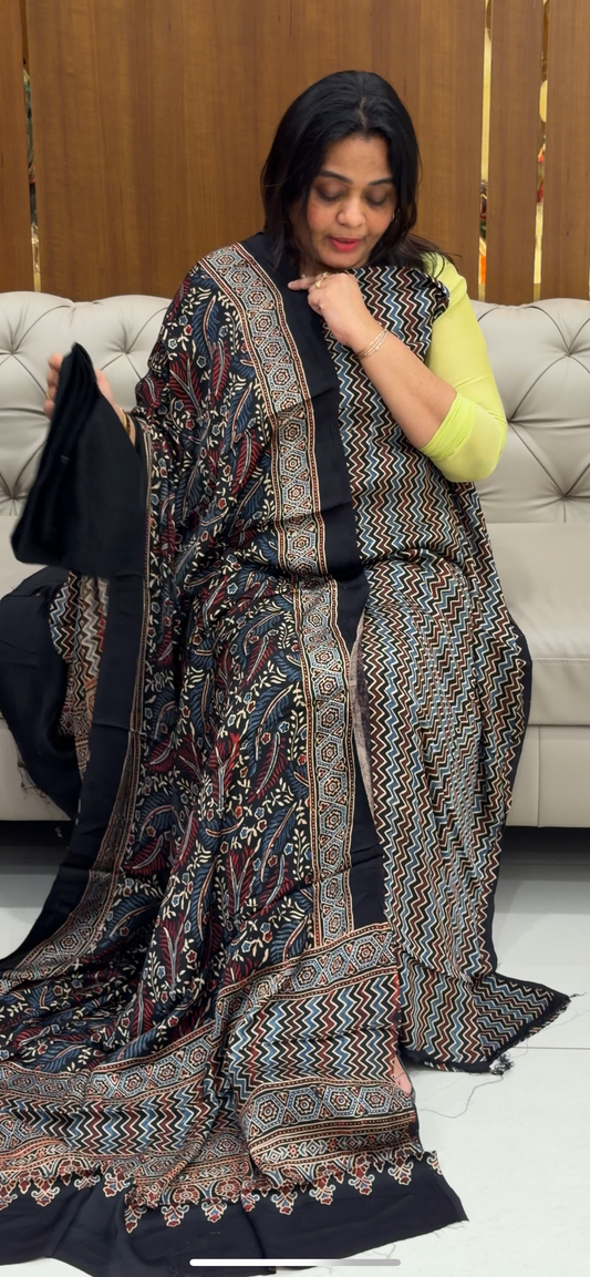 MODAL SILK UNSTITCHED SALWAR SUITS - IHA 28794