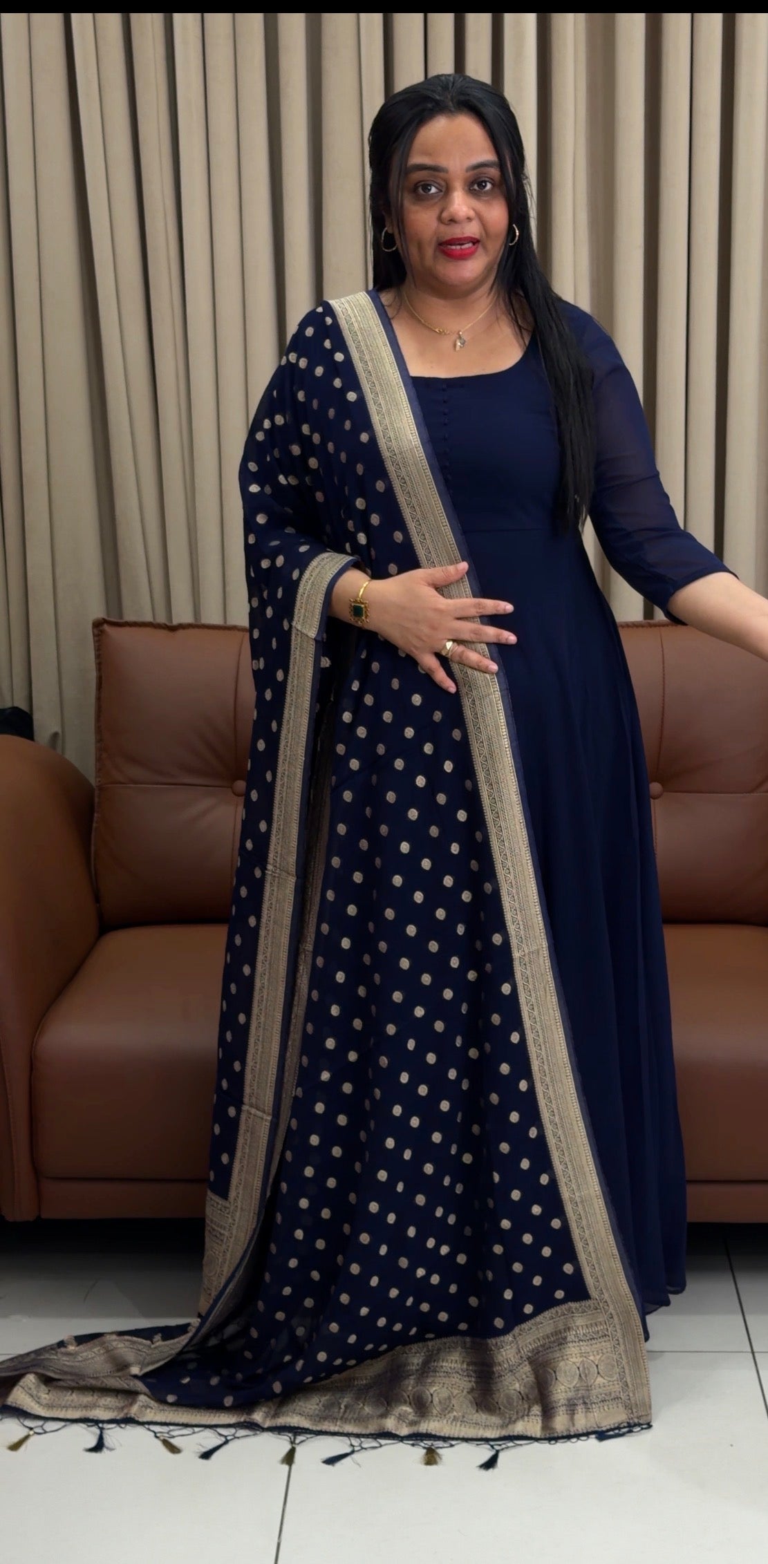 IHA'S IN-HOUSE GEORGETTE GOWN AND DUPATTA - IHA 34669