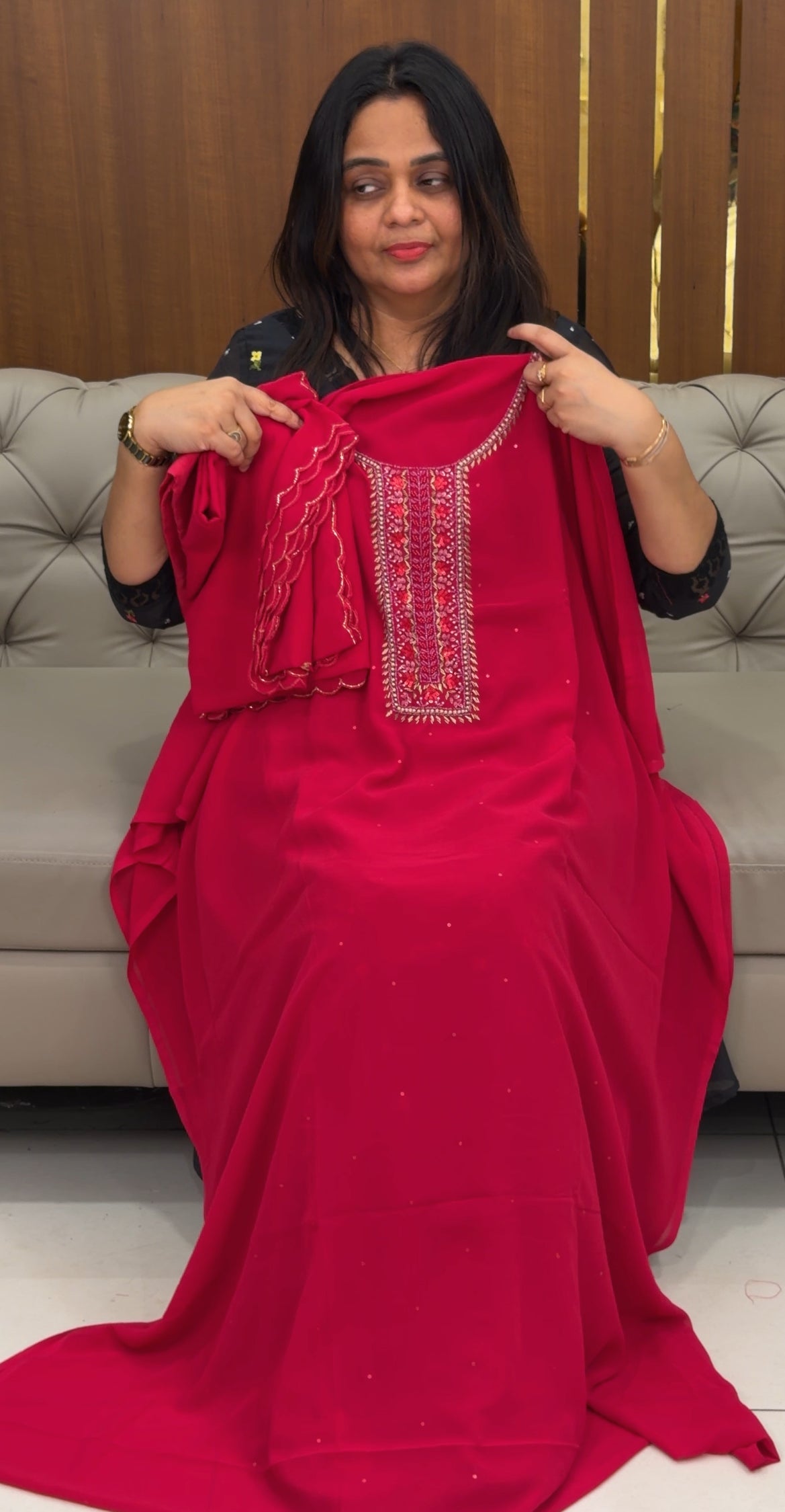 FAUX GEORGETTE UNSTITCHED SALWAR SUITS - IHA 29140