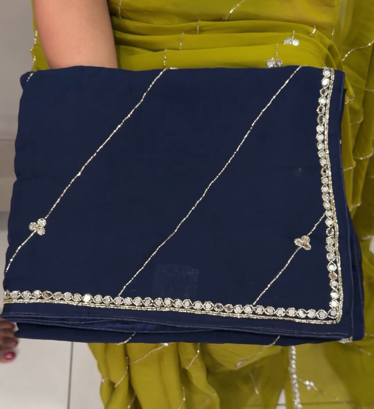 HAND WORKED ORGANZA SAREES - IHA 30810