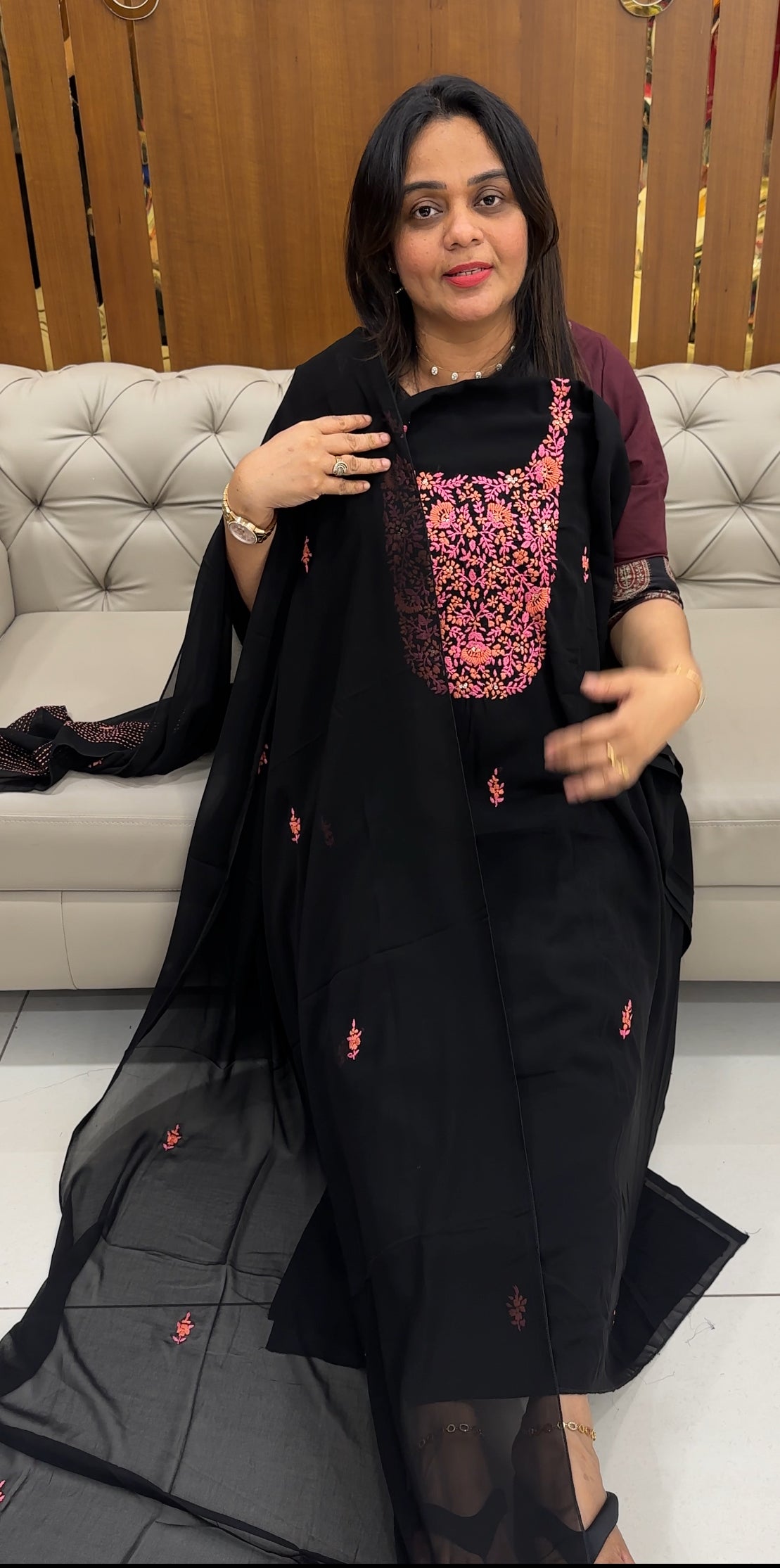 FAUX GEORGETTE UNSTITCHED SALWARSUITS - IHA 32783
