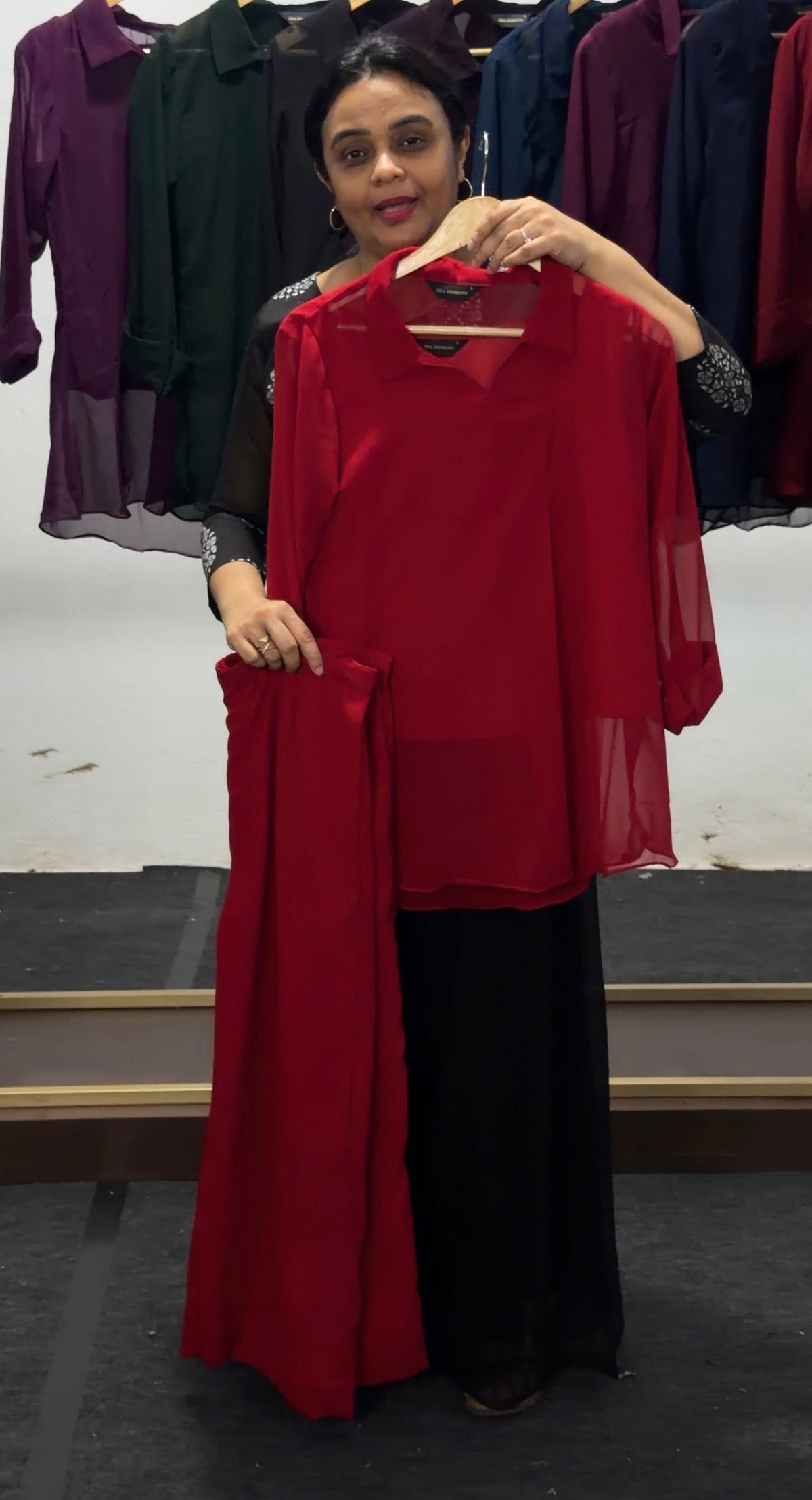 IHA'S IN-HOUSE GEORGETTE CO-ORDS SETS - IHA 36070