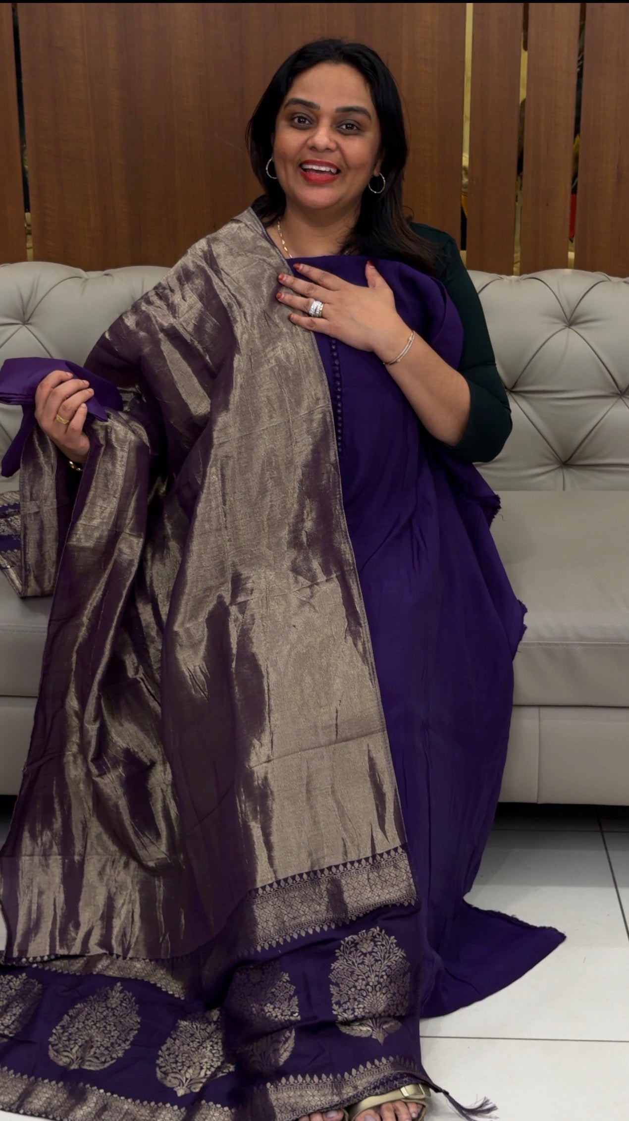 MUL CHANDERI UNSTITCHED SALWAR SUITS - IHA 33119