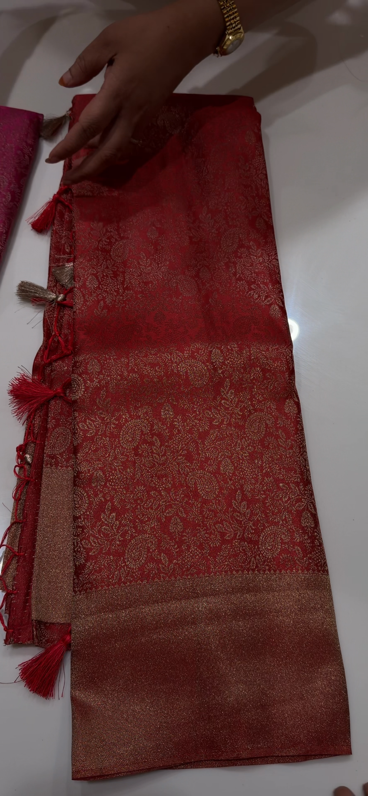 SEMI BROCADE SAREES - IHA 34536