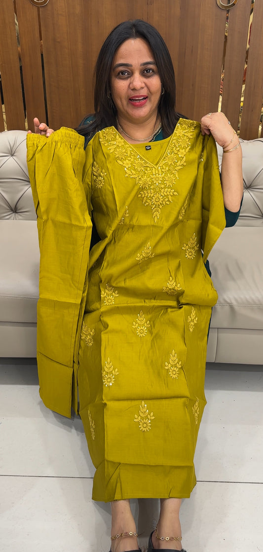 SEMI RAW SILK  TOP AND BOTTOM - IHA 26066