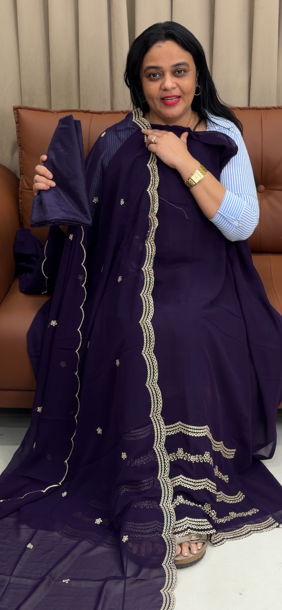 FAUX GEORGETTE UNSTITCHED SALWAR SUITS - IHA 35900