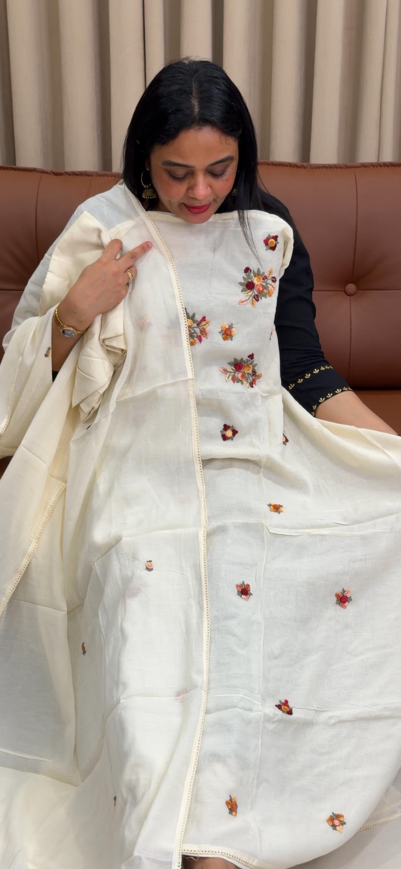 MUL CHANDERI UNSTITCHED SALWAR SUITS - IHA 33851